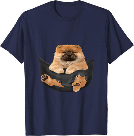 Dog Lover Gifts Chow Chow in Bag Men Women Girls Kids T-Shirt - T-Shirt | Navy