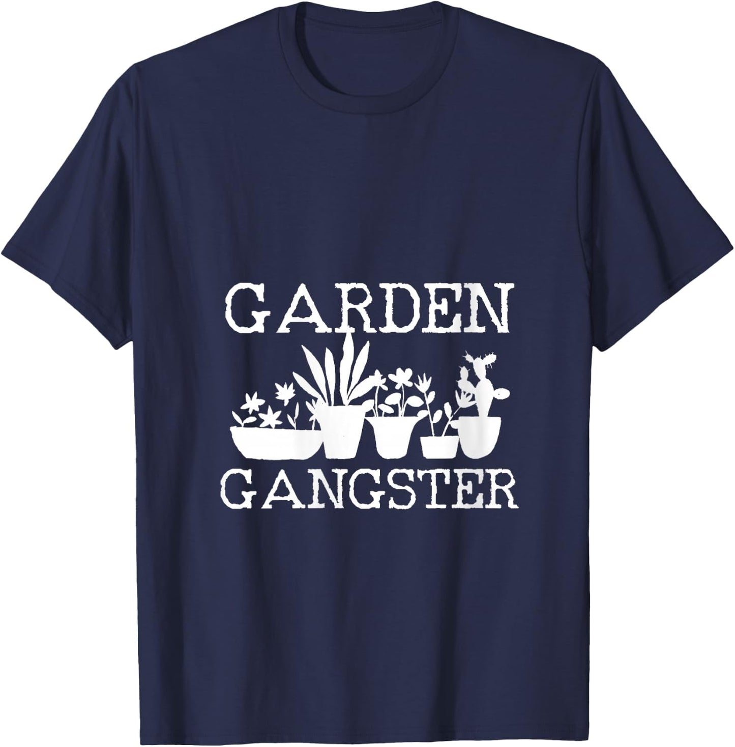 Garden Gangster Plant Lover Gardening Funny Gardener Gift V-Neck T-Shirt - T-Shirt | Navy