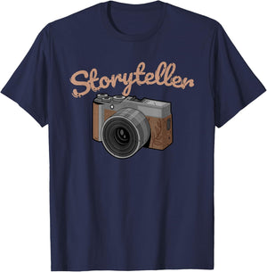 Cool Storyteller Funny Camera Photographer Gift Men Women T-Shirt - T-Shirt | Navy