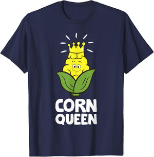 Corn Queen Sweet Corn Crown Corn Farmer Funny Corn Queen T-Shirt - T-Shirt | Navy