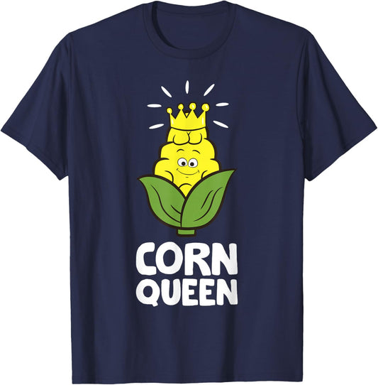 Corn Queen Sweet Corn Crown Corn Farmer Funny Corn Queen T-Shirt - T-Shirt | Navy