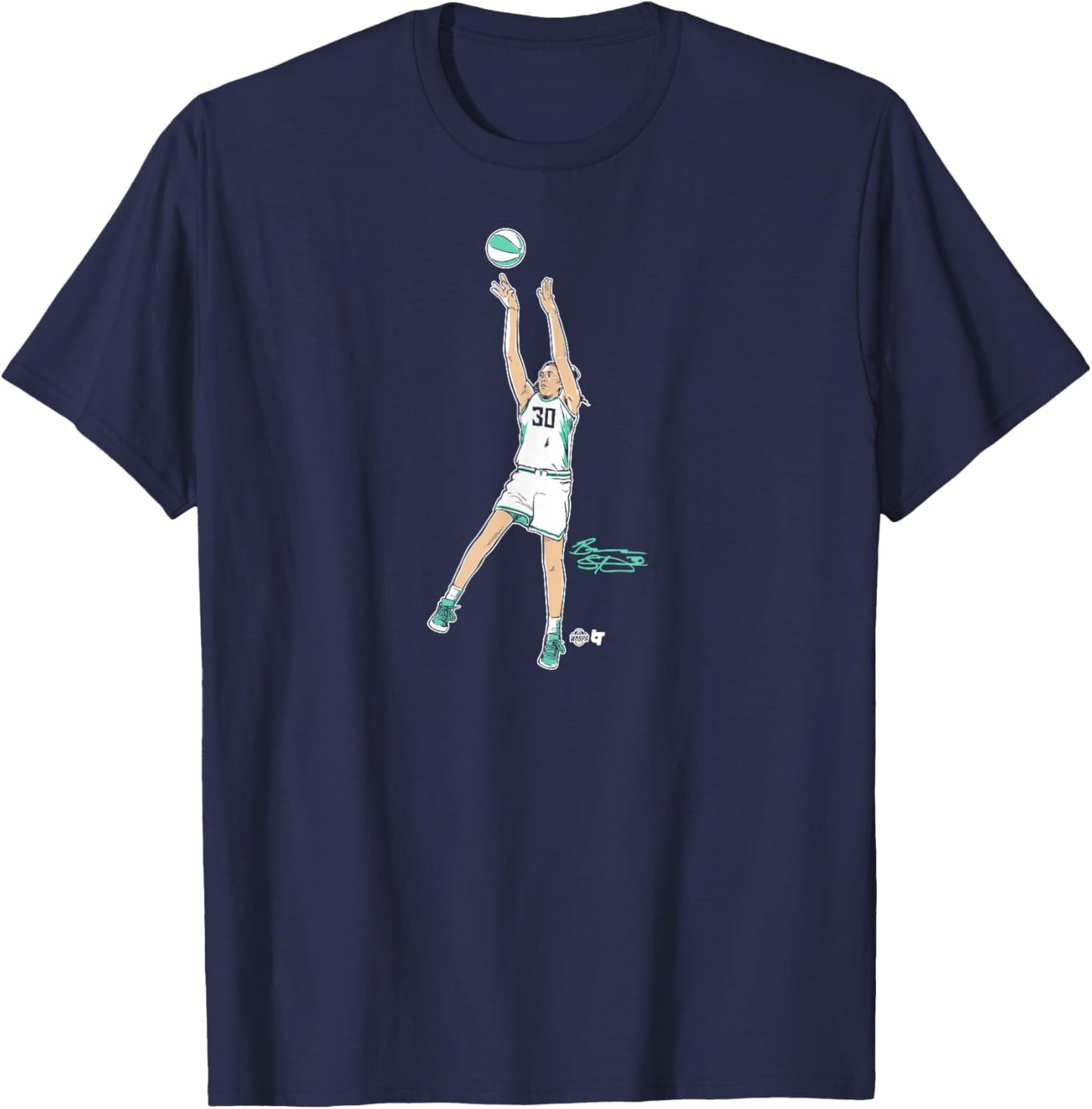 Breanna Stewart: Superstar Pose - New York Basketball T-Shirt - T-Shirt | Navy