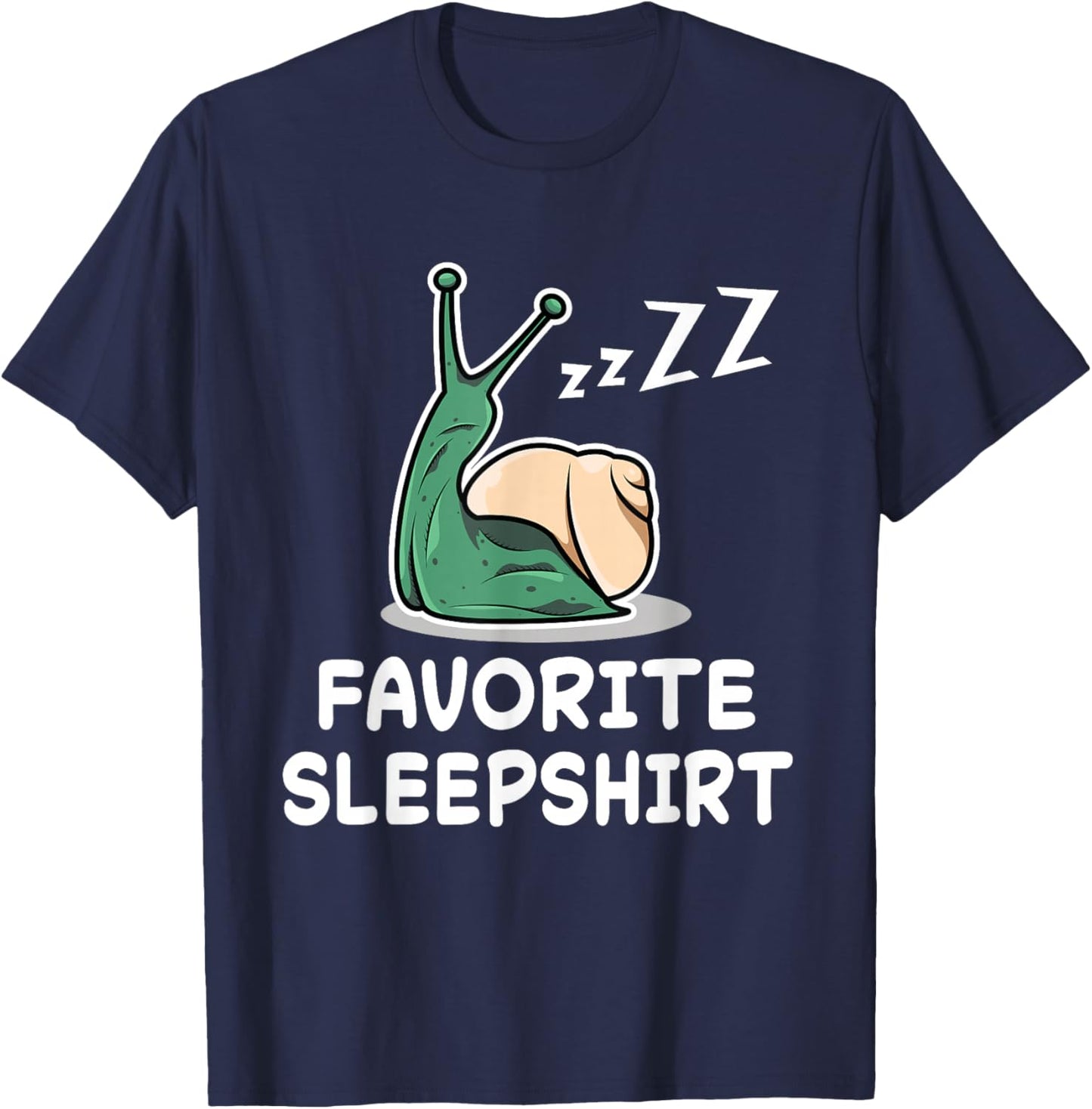 Snail Snails Nap Sleeping Sleep Pajama Nightgown T-Shirt - T-Shirt | Navy