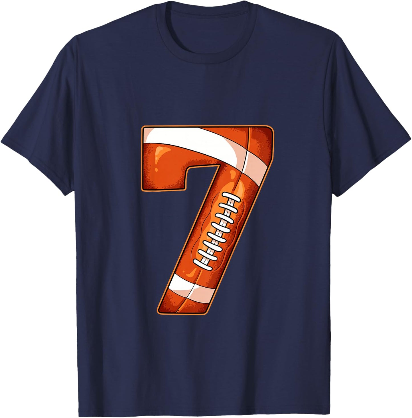 7th Birthday Football T-Shirt - T-Shirt | Navy