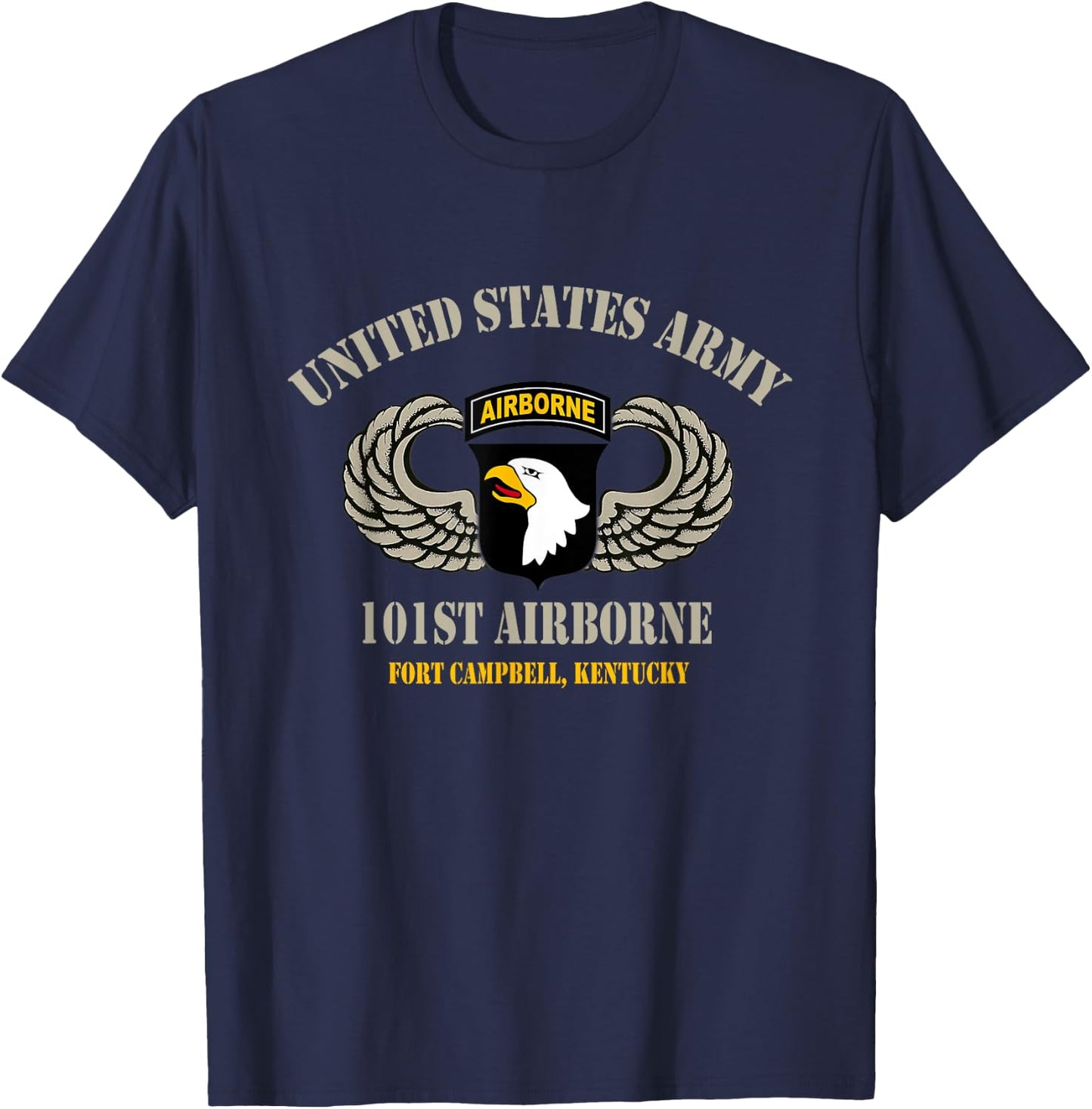 U.S Army Airborne 101st Fort Camb. Airborne Paratrooper Gift T-Shirt - T-Shirt | Navy
