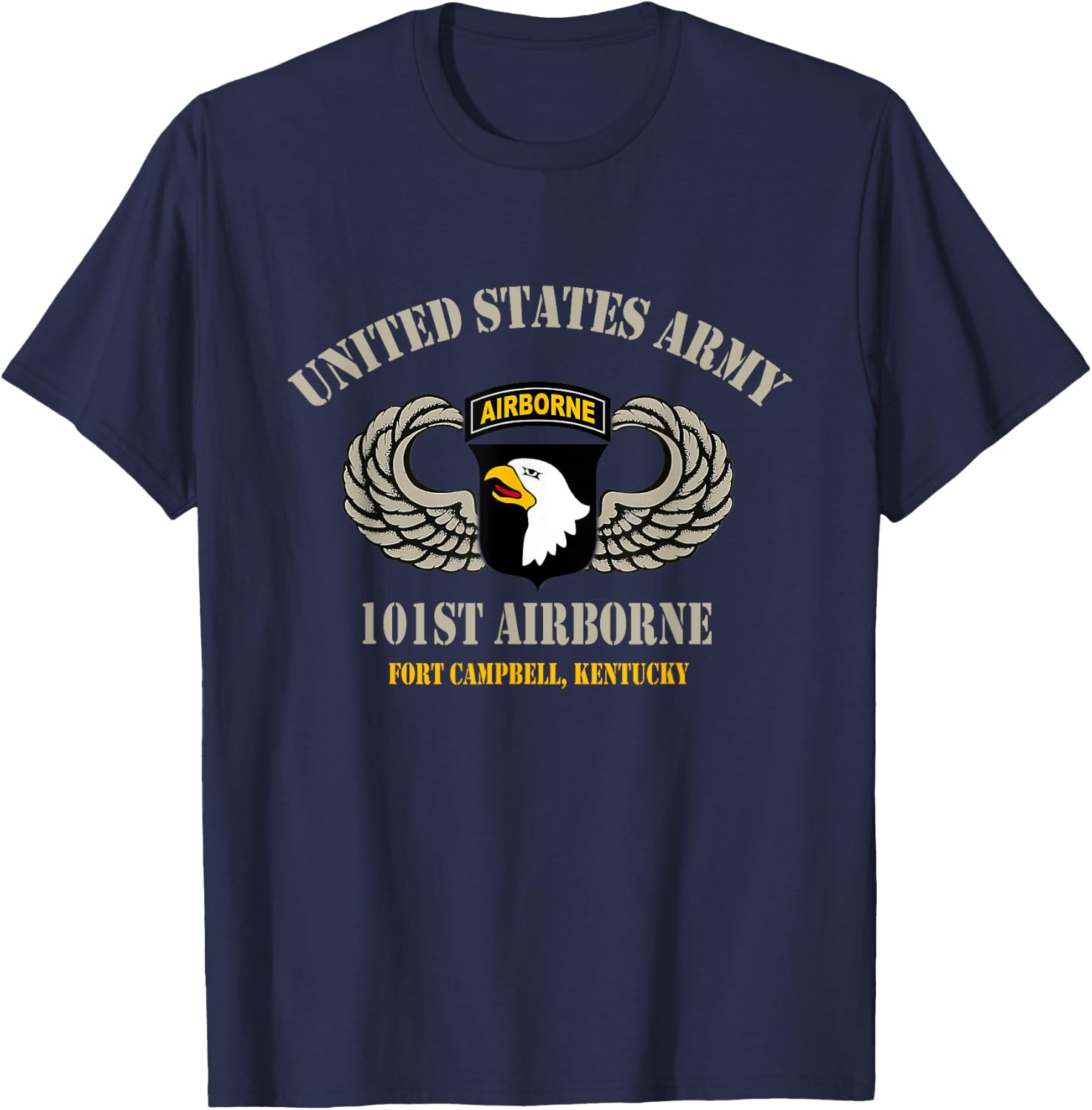 U.S Army Airborne 101st Fort Camb. Airborne Paratrooper Gift T-Shirt - T-Shirt | Navy