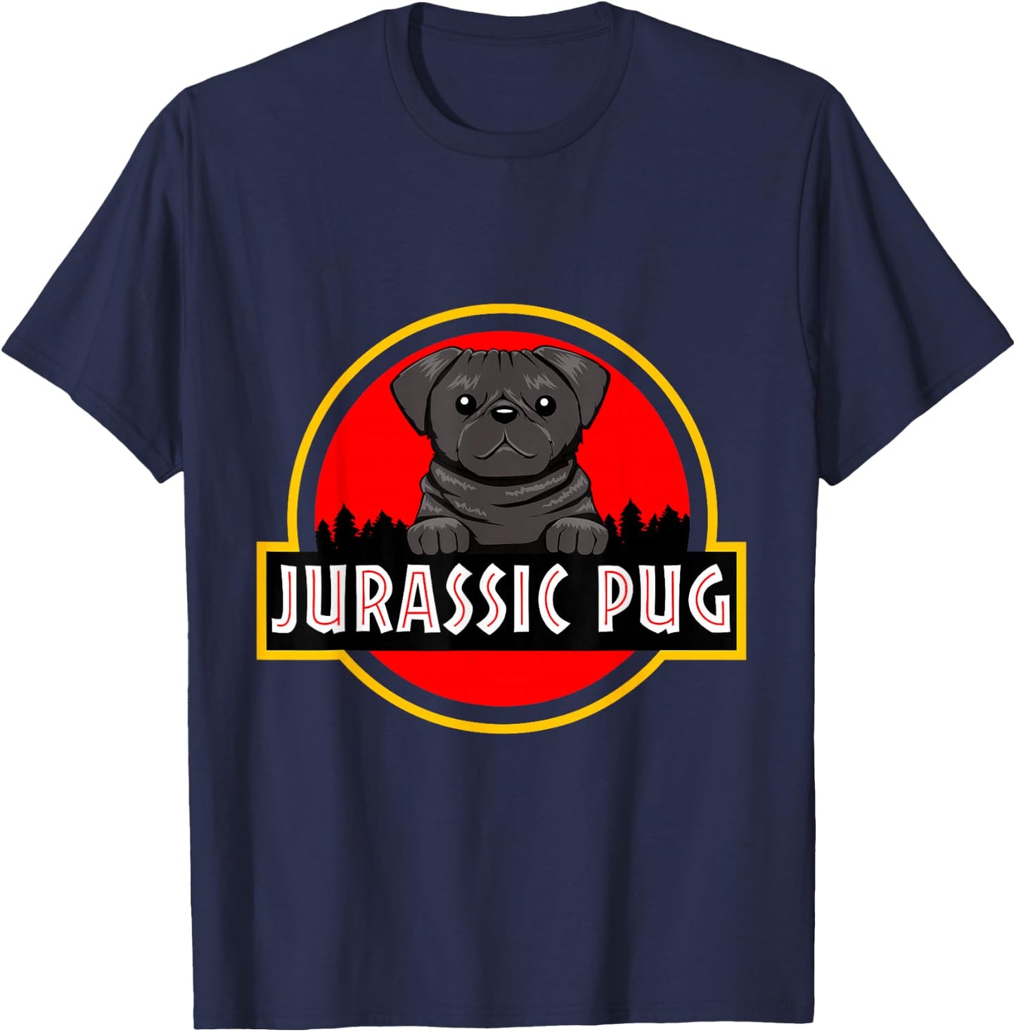 Jurassic Pug Gift Dog lovers, Funny Pug T-Shirt - T-Shirt | Navy