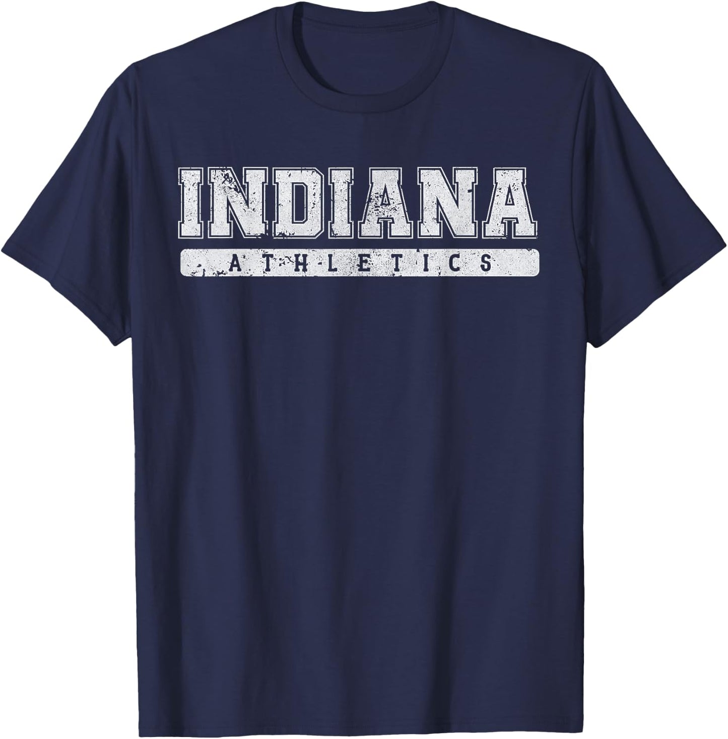 Indiana Athletics White Vintage Text T-Shirt - T-Shirt | Navy