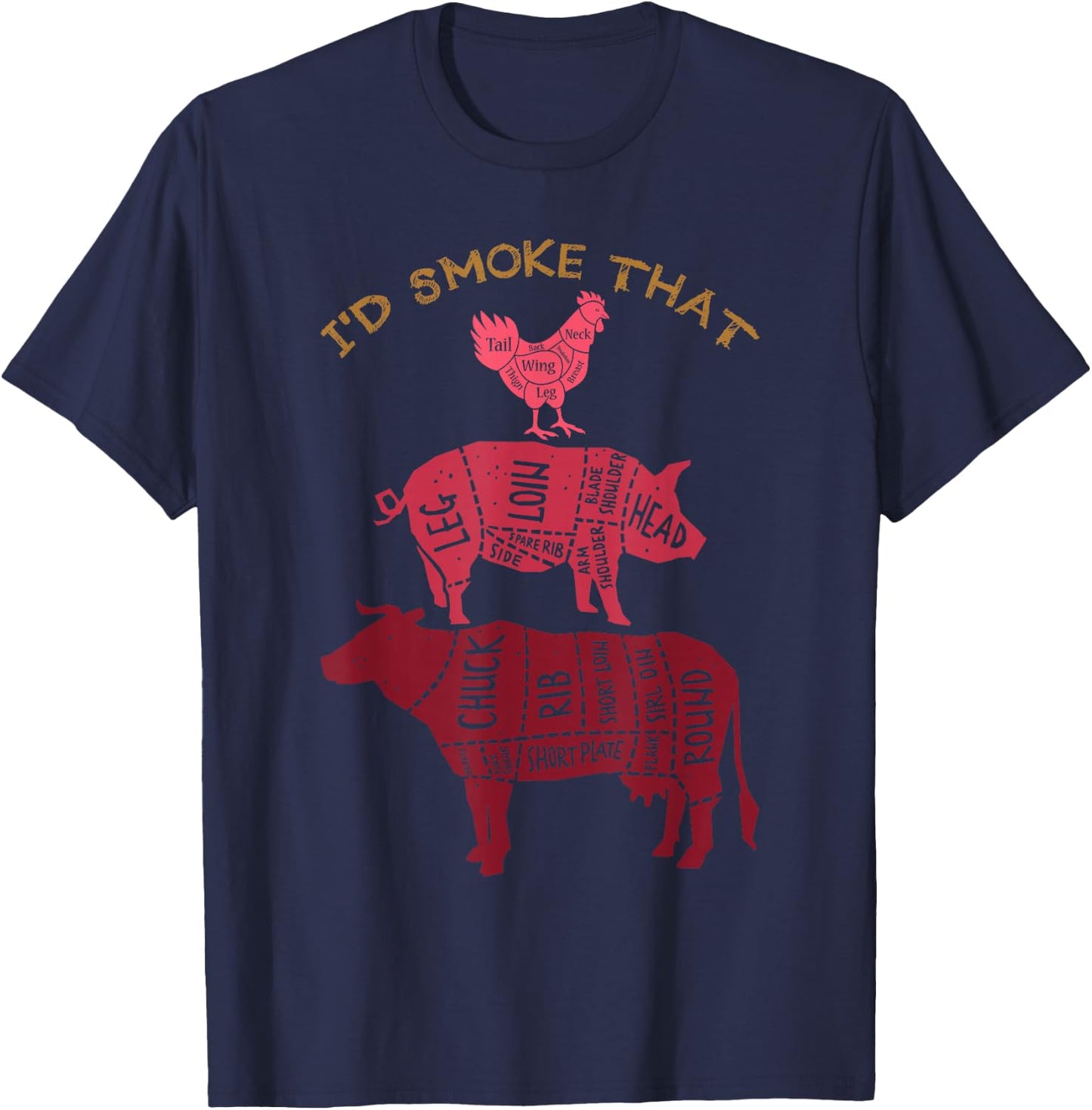 Id Smoke That Barbecue T-Shirt - T-Shirt | Navy