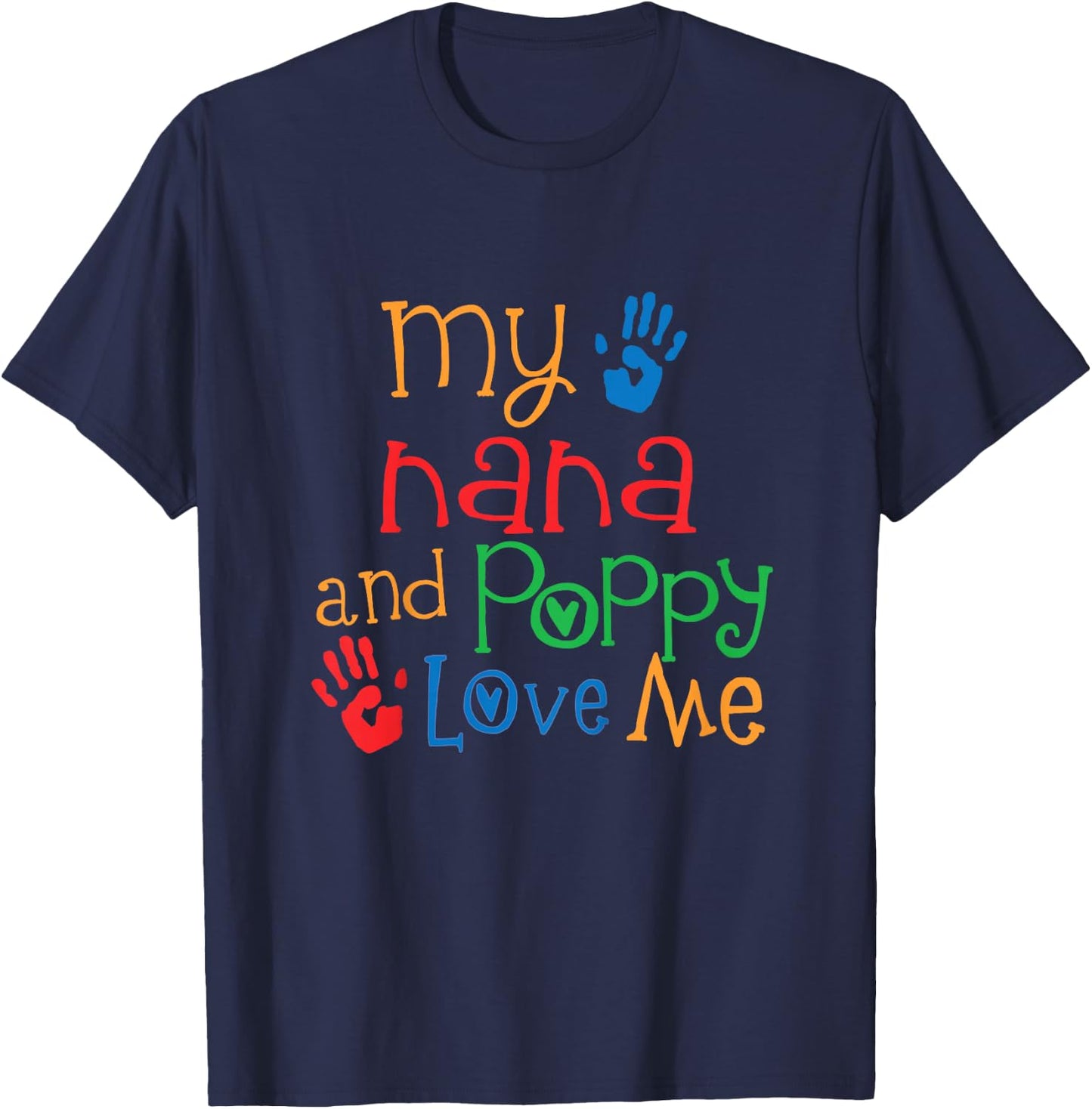 Kids My Nana and Poppy Love Me T-Shirt - T-Shirt | Navy