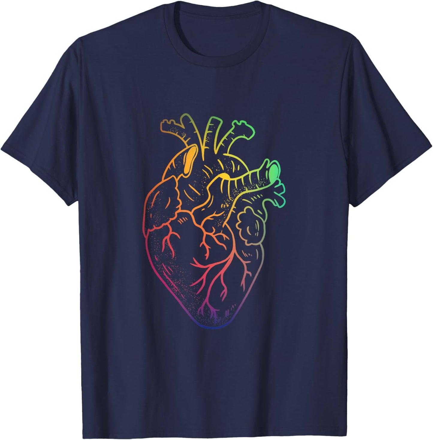 Human heart rainbow colour pride T-Shirt - T-Shirt | Navy