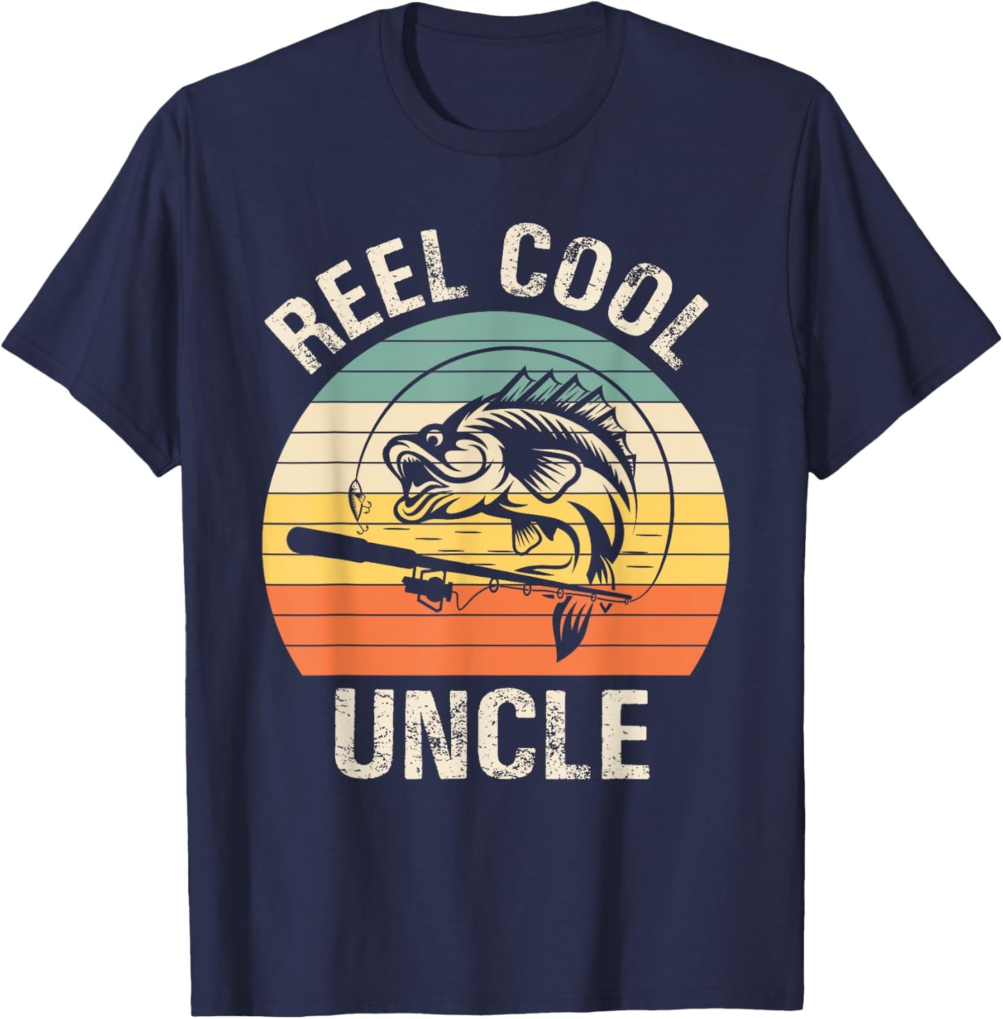 Reel Cool Uncle Fishing Funny Gift T-Shirt - T-Shirt | Navy