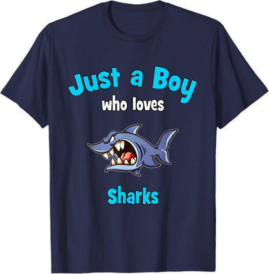 Shark for Boys | Kids Shark T-Shirt - T-Shirt | Navy