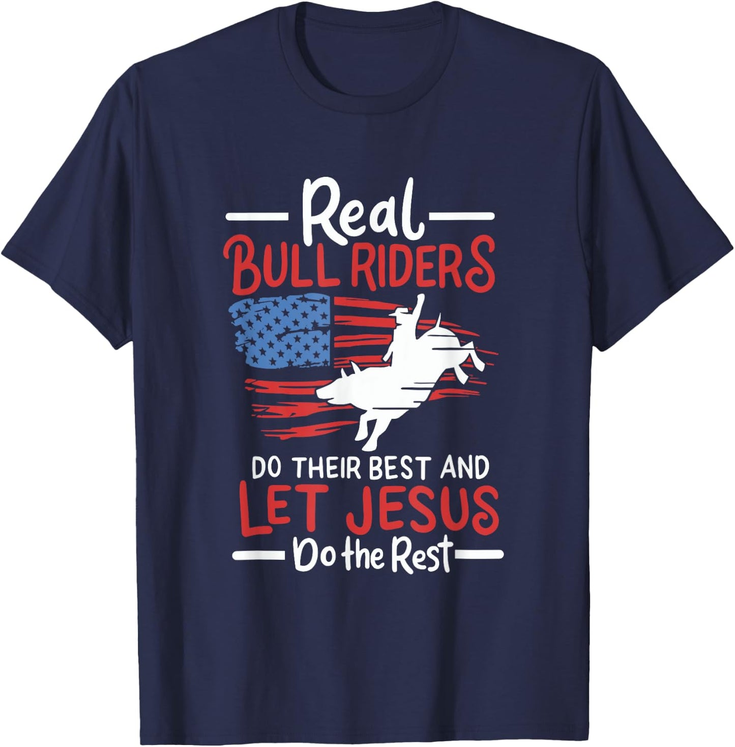 Rodeo, Bull Riding Shirt, Bull Riders for Christ T-Shirt - T-Shirt | Navy