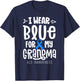 Blue Ribbon For Grandma Disease ALS Awareness Family Cure T-Shirt - T-Shirt | Navy