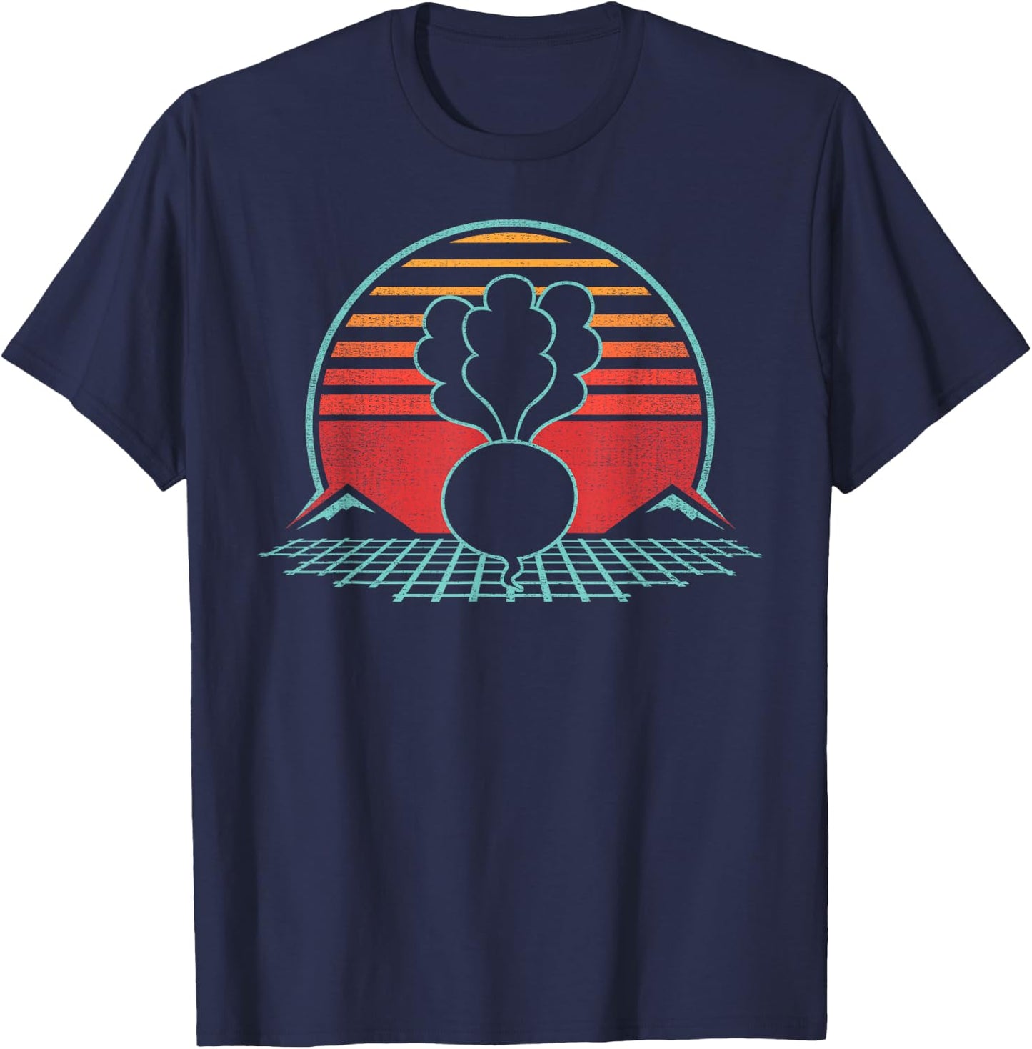 Turnip Retro Vintage 80s Style Gift T-Shirt - T-Shirt | Navy