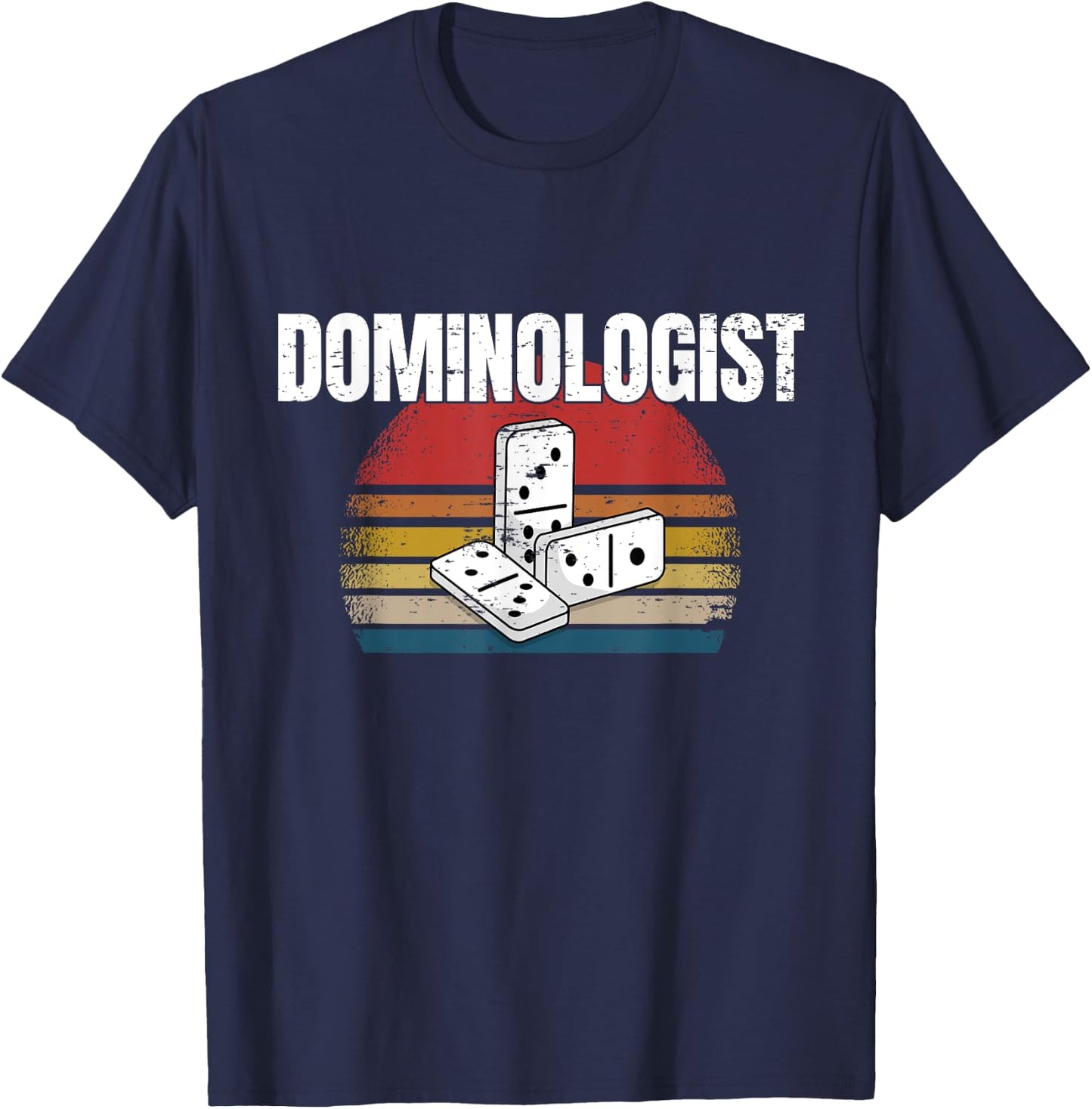 Retro Domino Player Dominoes Game Dominologist Funny Saying T-Shirt - T-Shirt | Navy