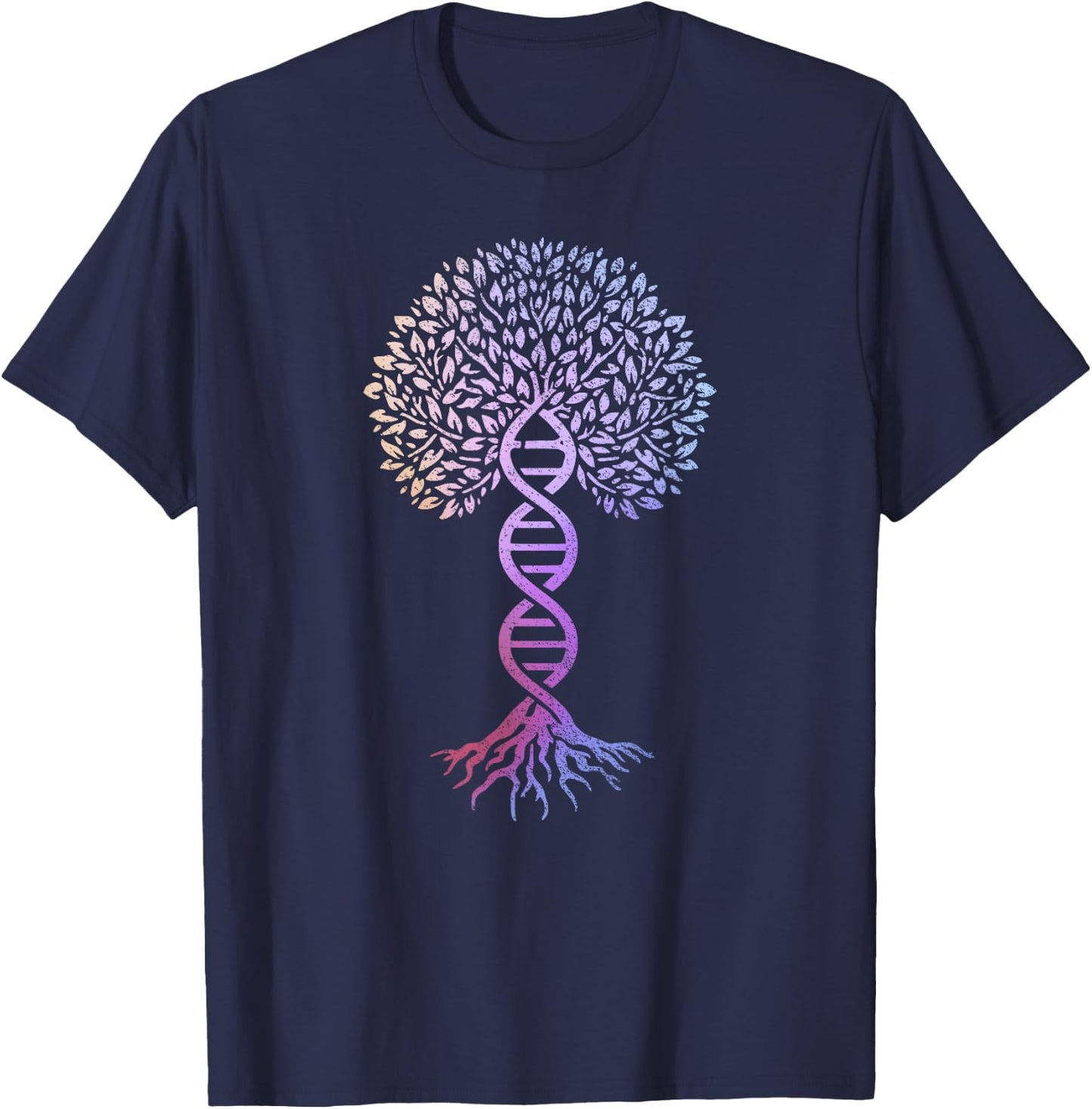 Tree Of Life DNA Science Genetics Earth Day Genealogy T-Shirt - T-Shirt | Navy