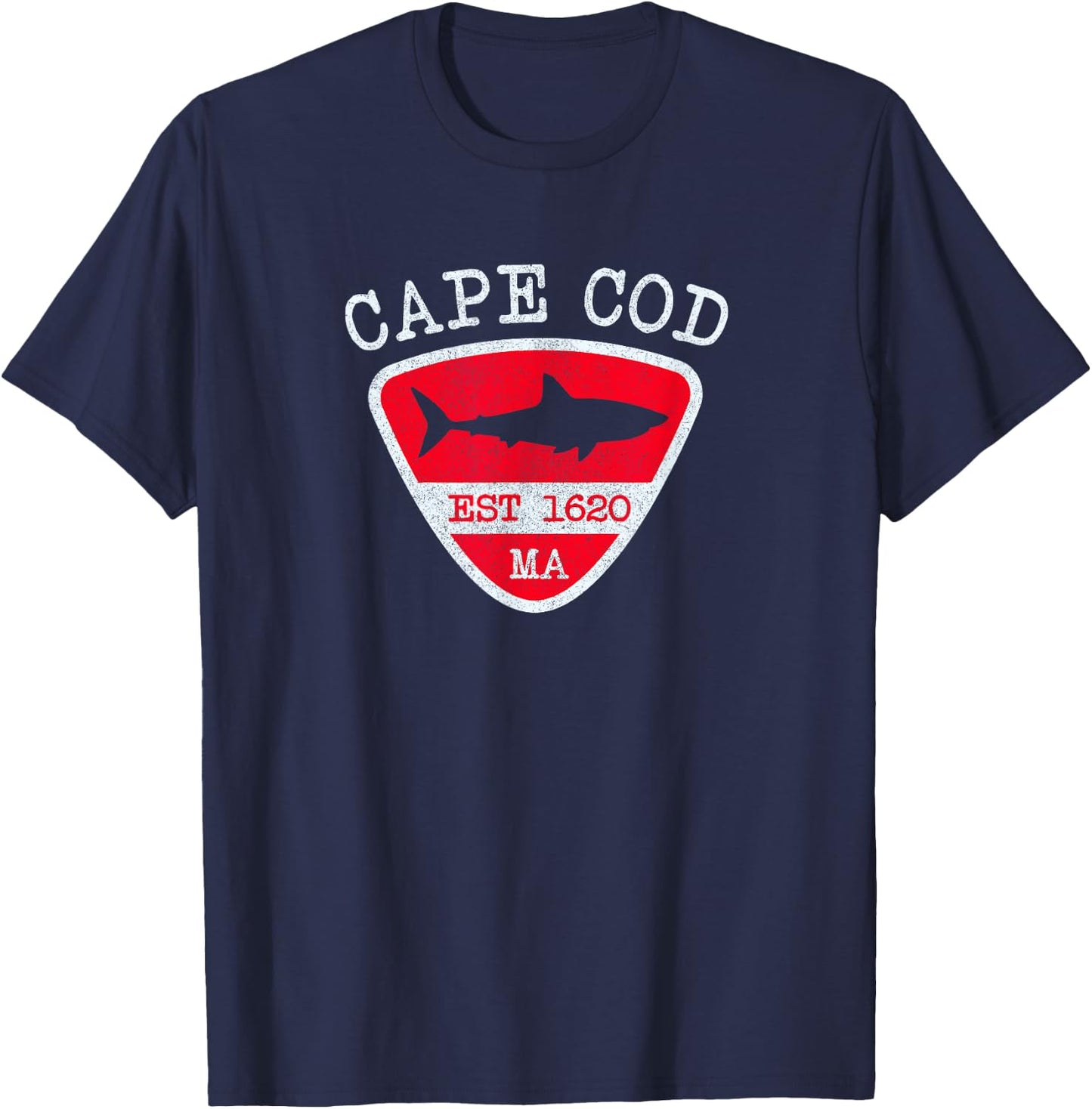 Vintage Cape Cod Massachusetts Shark Souvenir Boys Girls T-Shirt - T-Shirt | Navy