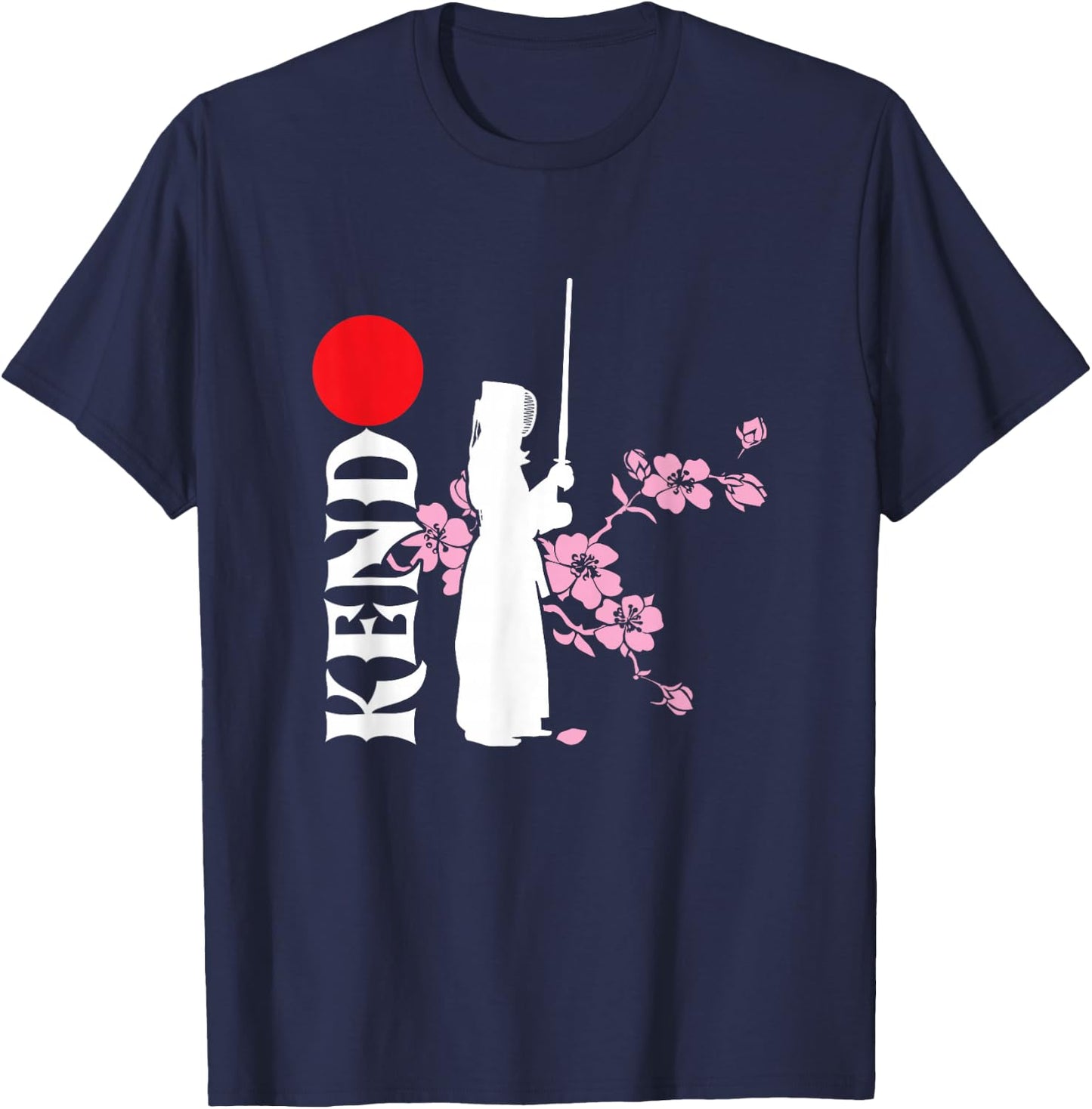 Kendo Fighter Japan Samurai Sinobi Japanese Martial Arts T-Shirt - T-Shirt | Navy