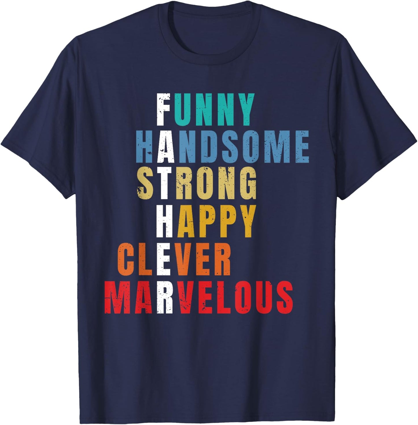 Father's Day Men Gift From Daughter Son Wife for Husband Dad T-Shirt - T-Shirt | Navy