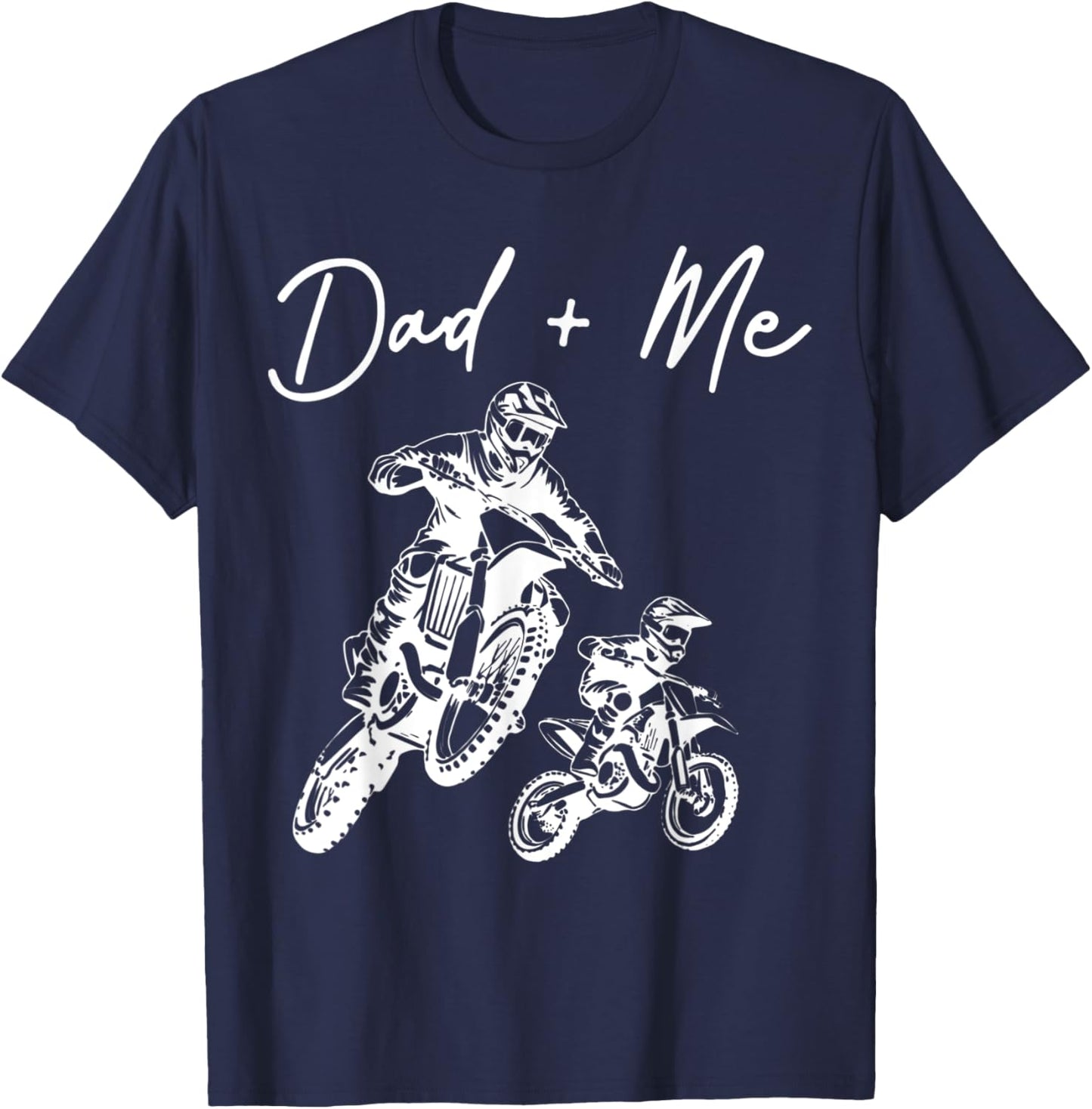 Daddy And Me Riding Father Motorcycle Friends son Daughter T-Shirt - T-Shirt | Navy