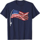American Flag Fishing Rod 4th Of July Patriotic Fisherman T-Shirt - T-Shirt | Navy