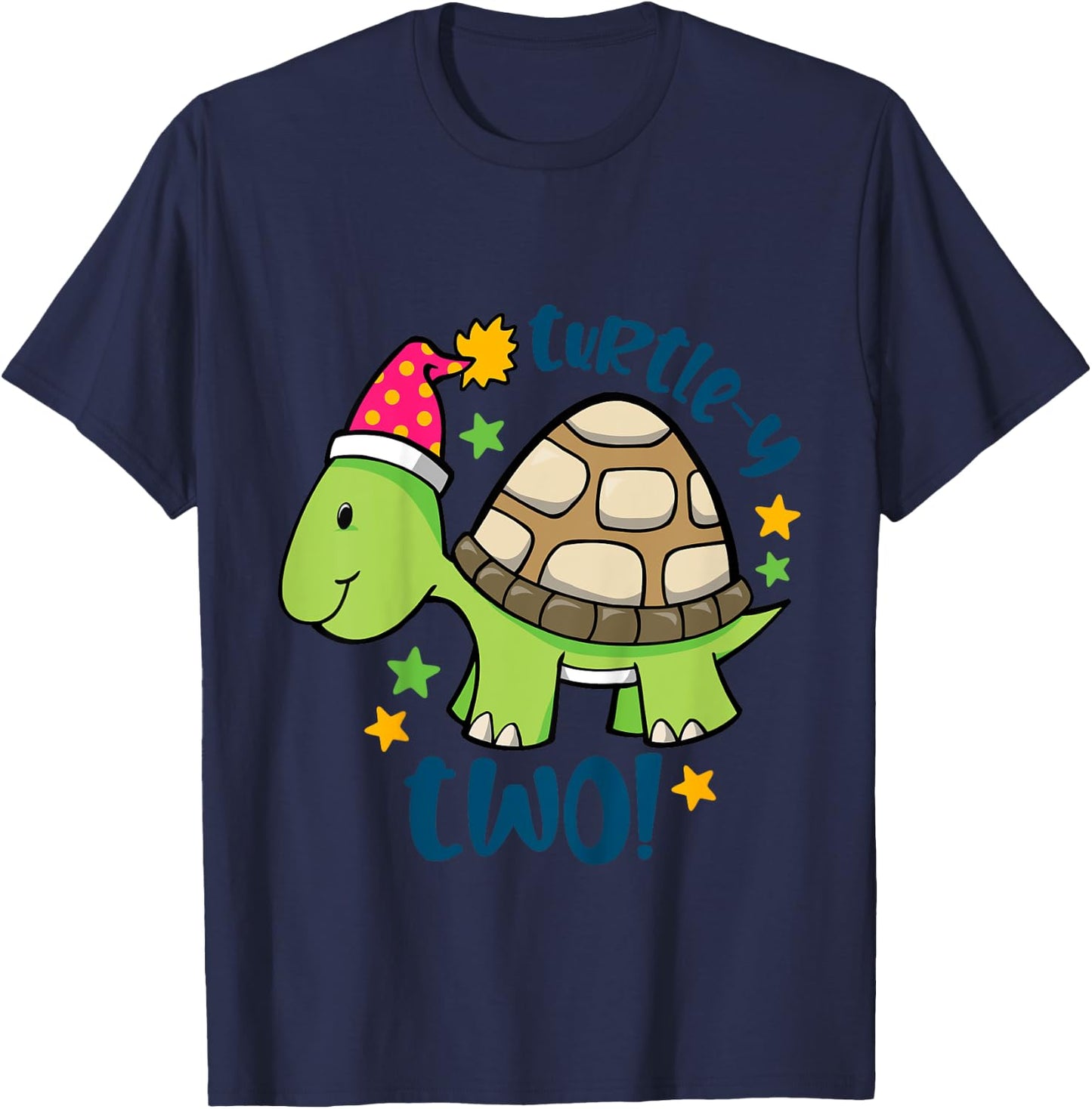 Kids Second Birthday 2nd Birthday Boy Turtley Two Turtle Lover T-Shirt - T-Shirt | Navy
