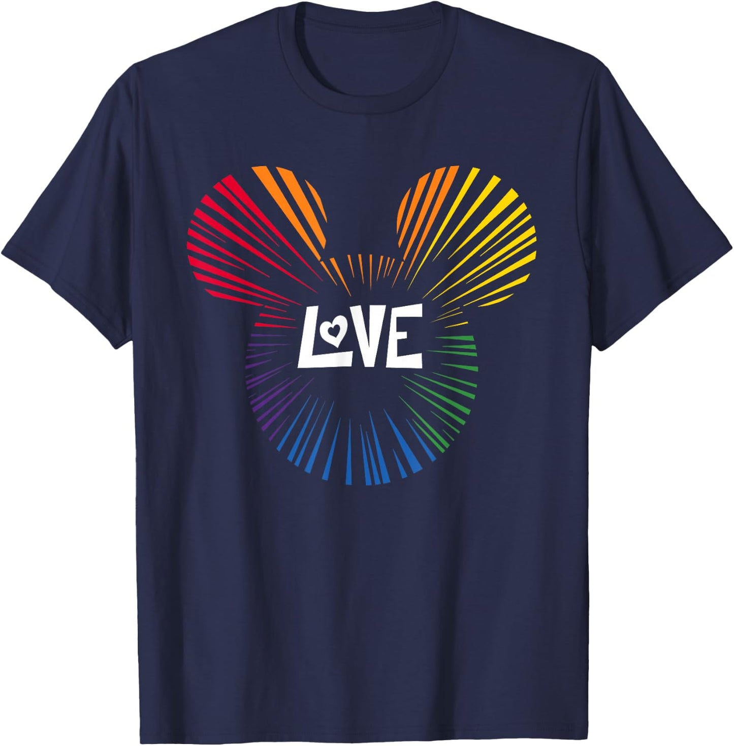 Disney Mickey Mouse Love Rainbow T-Shirt - T-Shirt | Navy