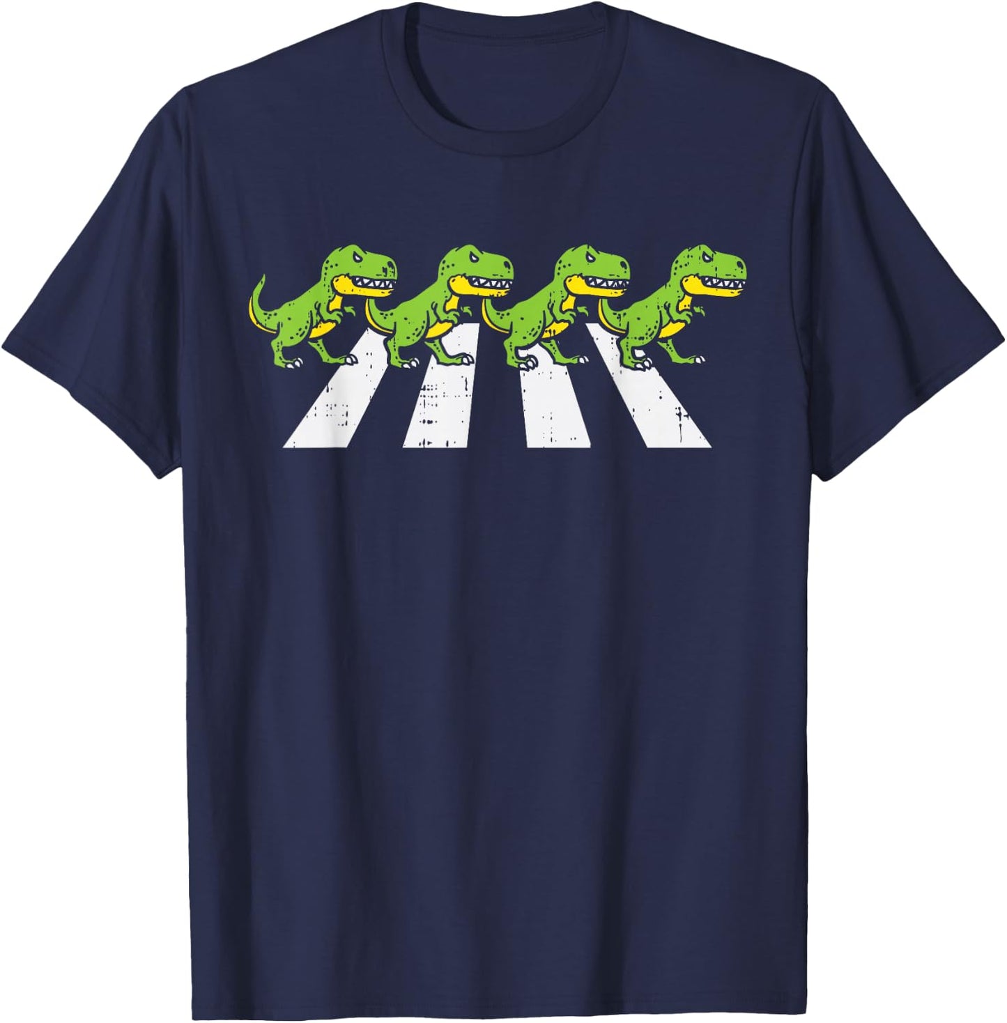 Trex Crossing Road Funny Crosswalk Pun Dinosaur Lover Gift T-Shirt - T-Shirt | Navy