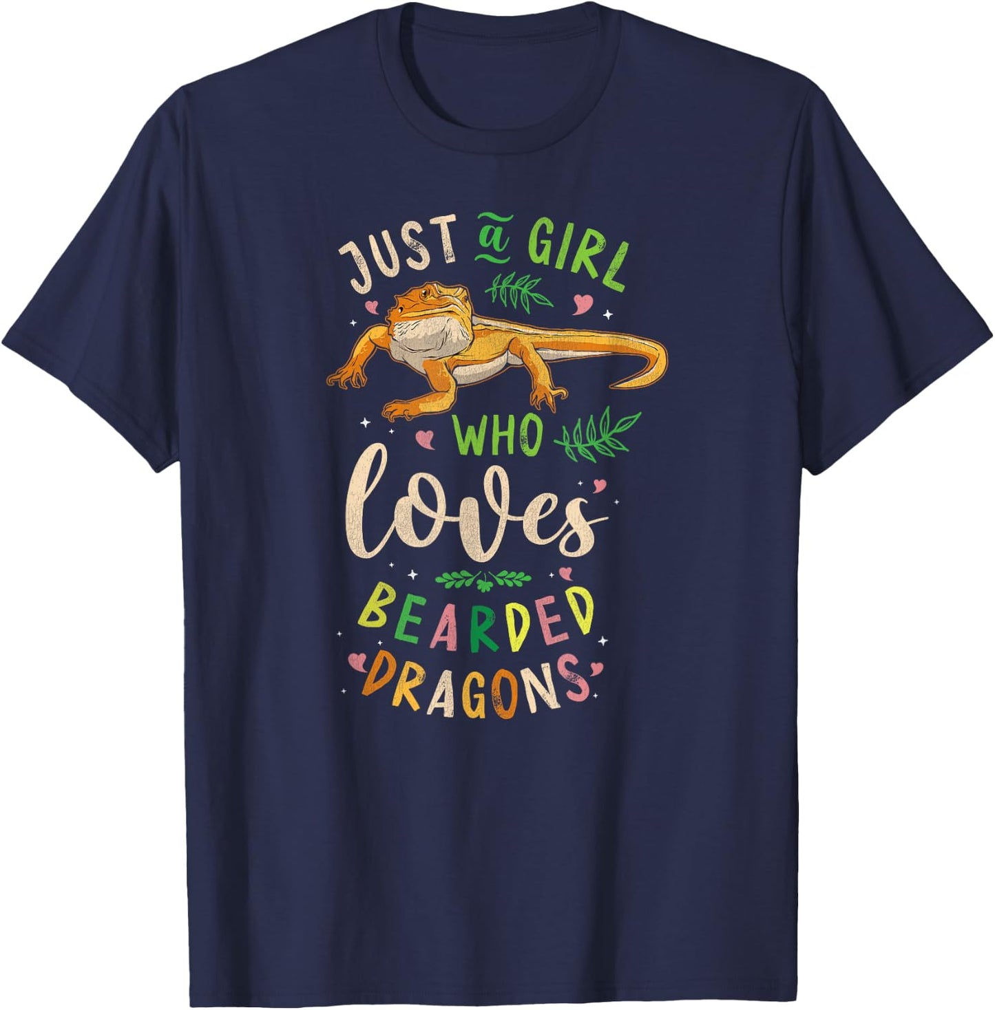 Just A Girl Who Loves Bearded Dragons T-Shirt - T-Shirt | Navy