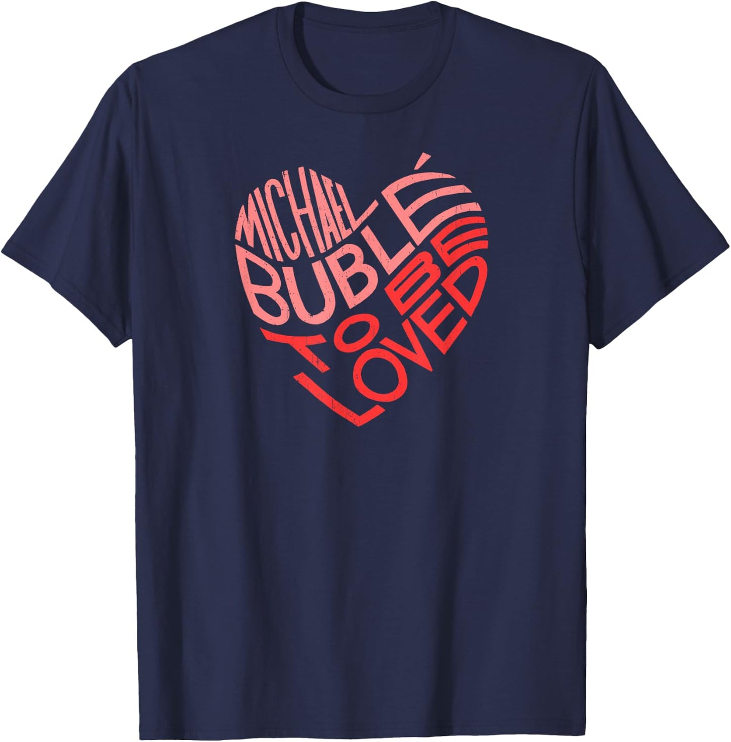Michael Bublé Letter Heart T-Shirt - T-Shirt | Navy