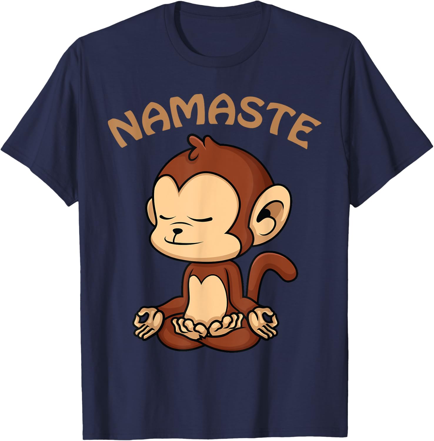 Monkey Yoga Shirt Funny Monkey Lovers Gift Cute Namaste Yoga T-Shirt - T-Shirt | Navy