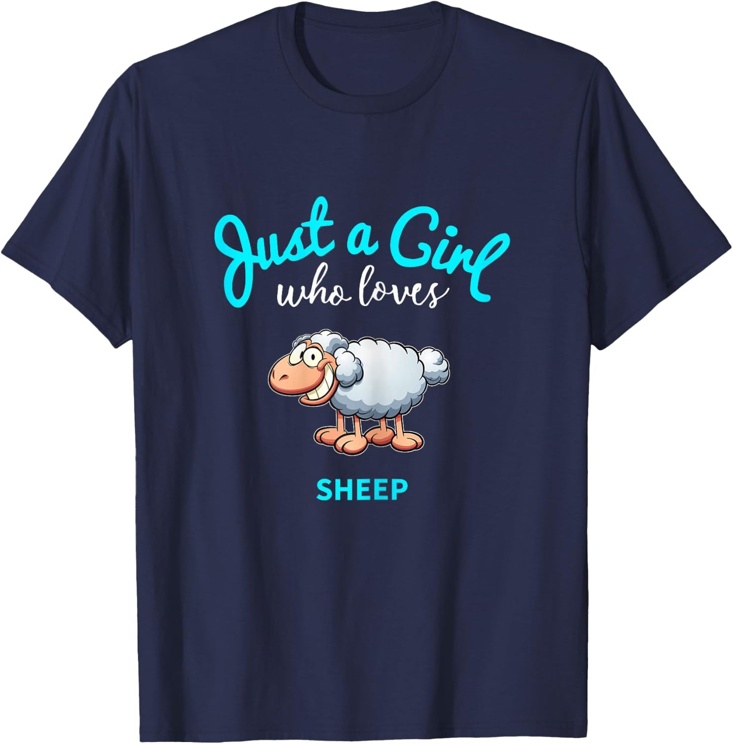 Sheep shirt for girls, children's sheep T-Shirt - T-Shirt | Navy