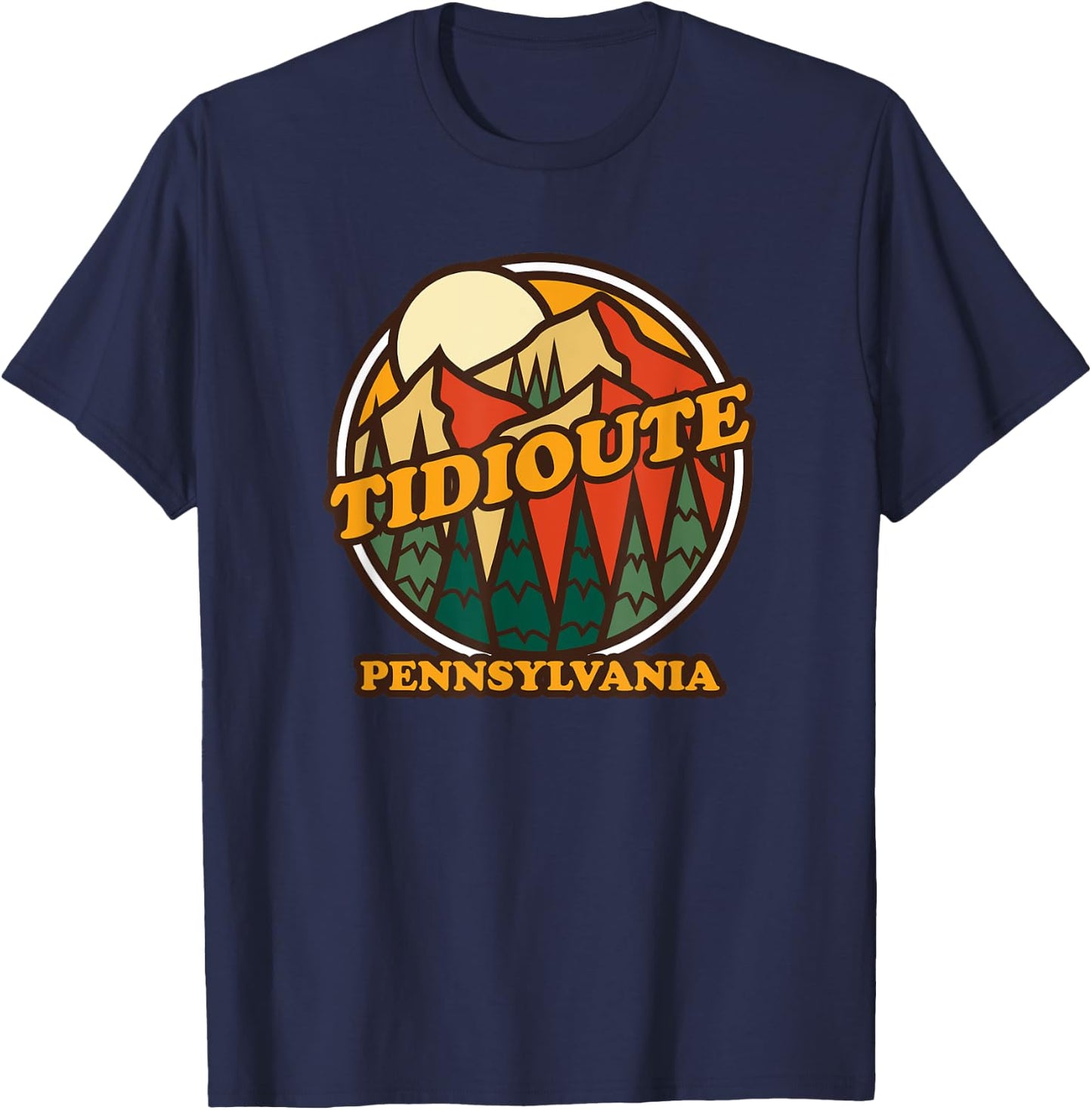 Vintage Tidioute Pennsylvania Mountain Hiking Souvenir Print T-Shirt - T-Shirt | Navy