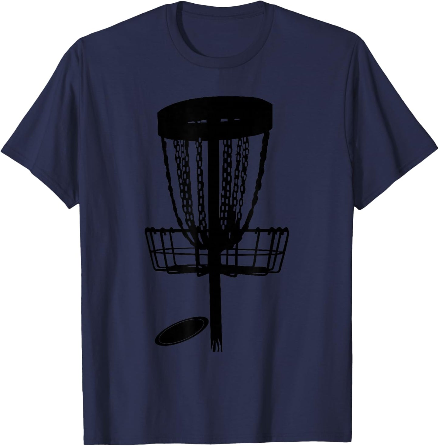 Silhouette Disc And Target Disc Golf Player Frolf T-Shirt - T-Shirt | Navy