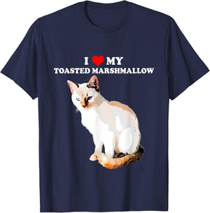 I Love My Toasted Marshmallow Flame Point Siamese Cat Kitten T-Shirt - T-Shirt | Navy