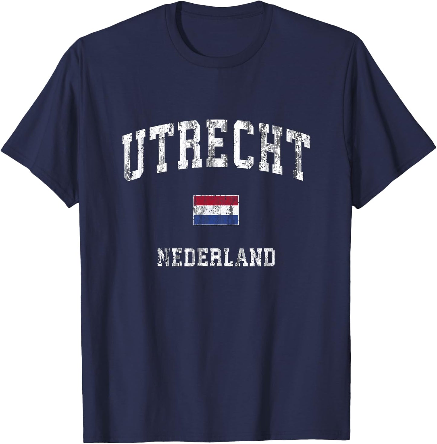 Utrecht Netherlands Netherlands Vintage Athletic Sports Design T-Shirt - T-Shirt | Navy