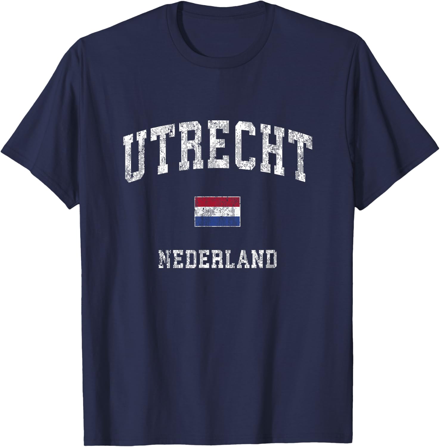Utrecht Netherlands Netherlands Vintage Athletic Sports Design T-Shirt - T-Shirt | Navy