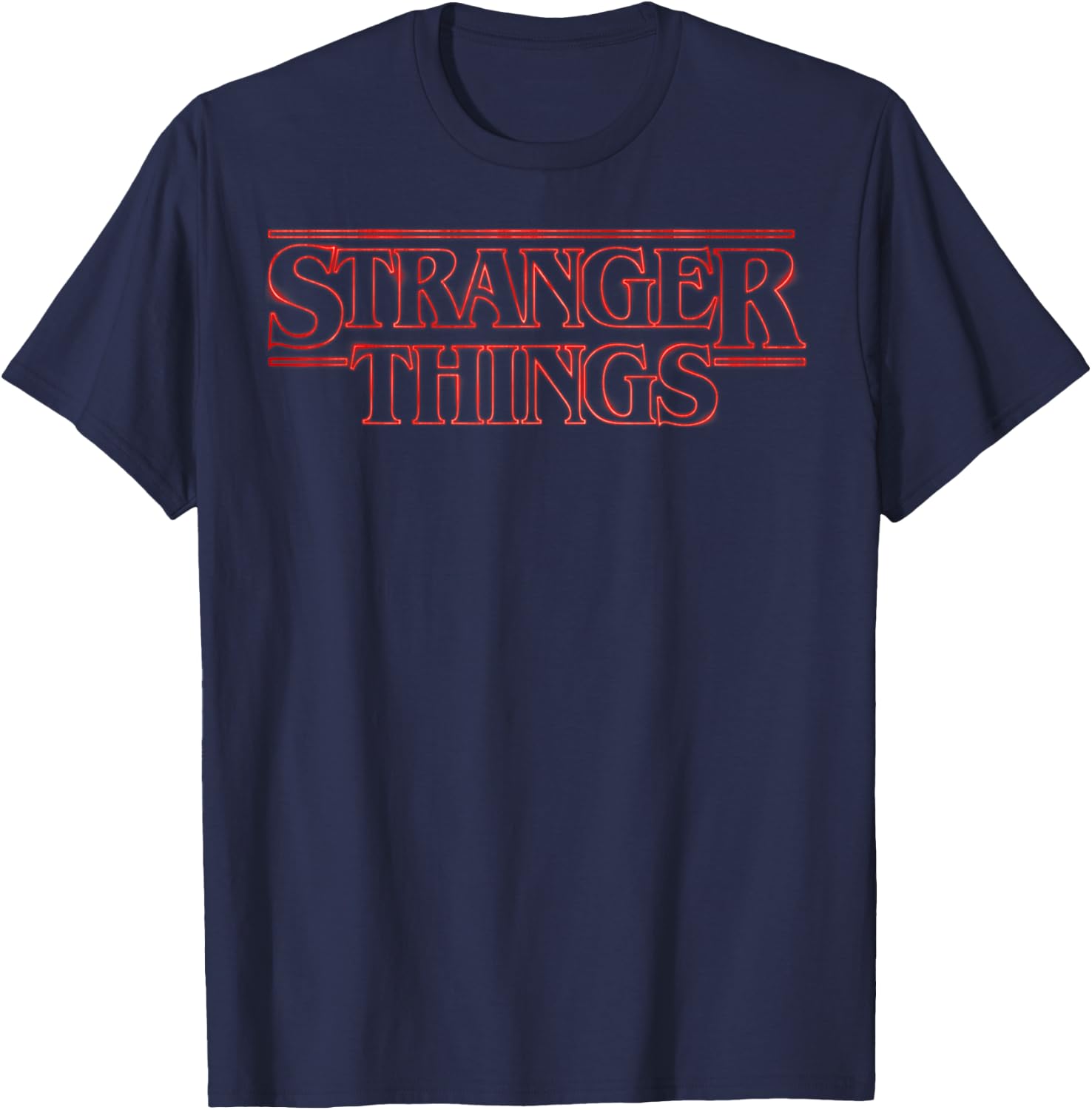 Netflix Stranger Things Neon Logo T-Shirt - T-Shirt | Navy