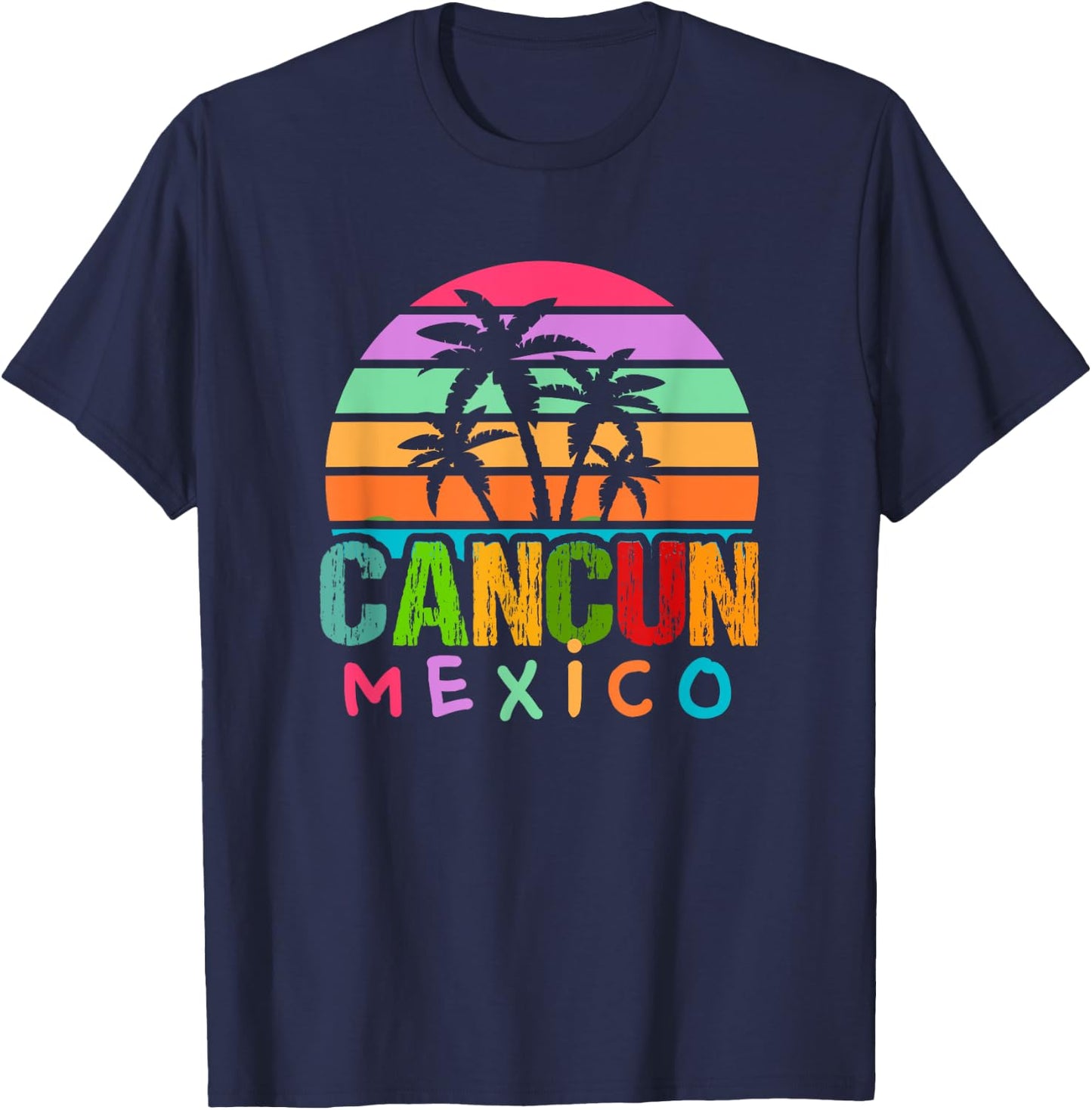 CANCUN MEXICO 2024 Vacation Beach Matching Family Group Men Women Kids T-Shirt - T-Shirt | Navy