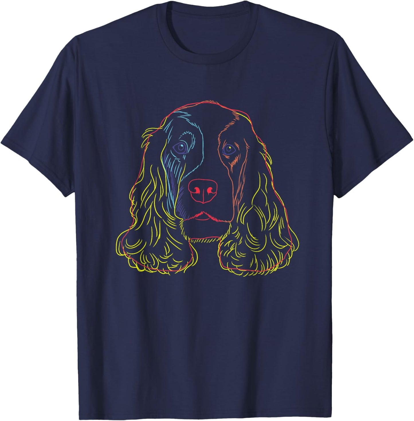 Colourful Dog English Cocker Spaniel Men Women Kids T-Shirt - T-Shirt | Navy