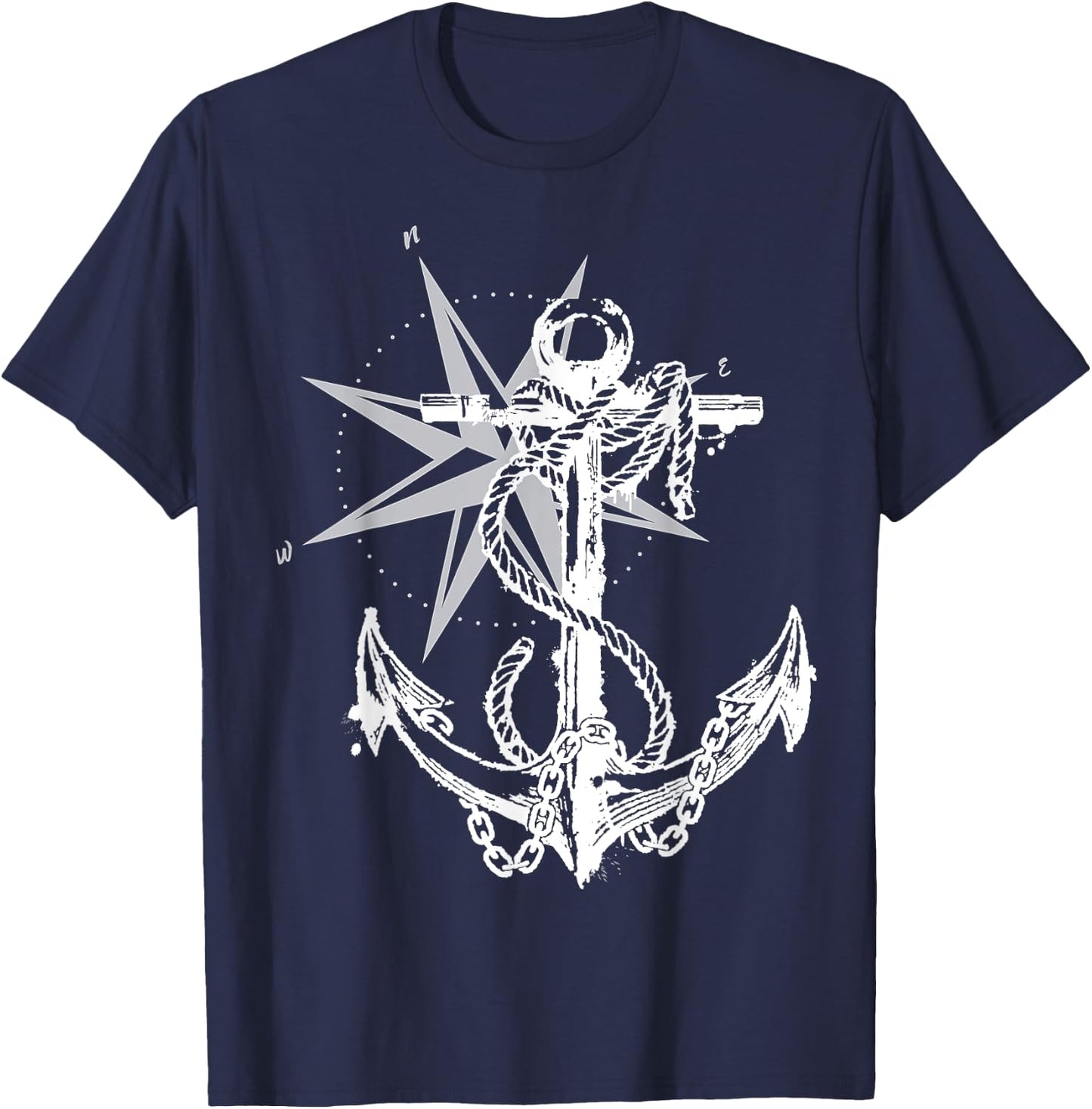 Anker compass design maritime nautical T-Shirt - T-Shirt | Navy