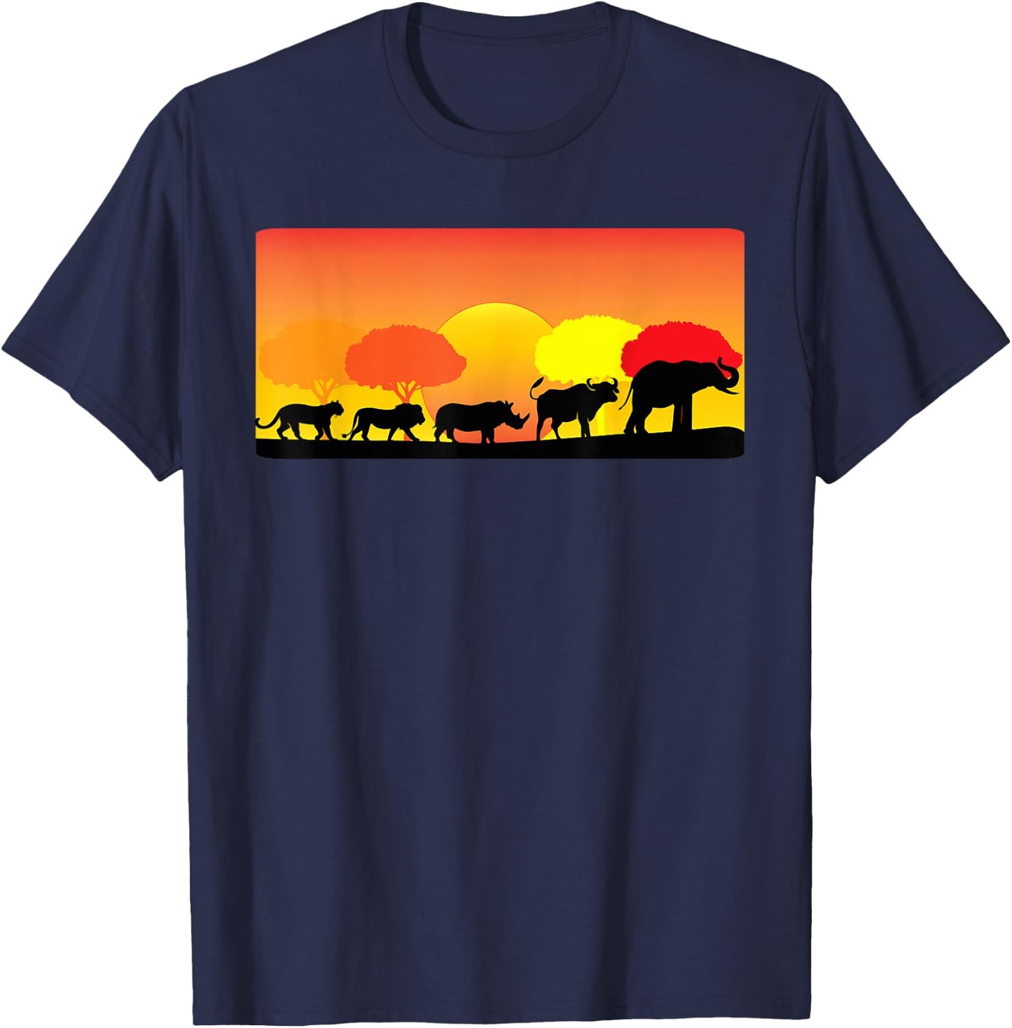 Africa Big Five Animals | BIG 5 of Africa T-Shirt - T-Shirt | Navy