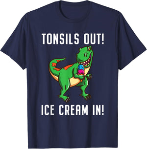 Tonsil Removal Surgery Recovery T Rex T-Shirt - T-Shirt | Navy