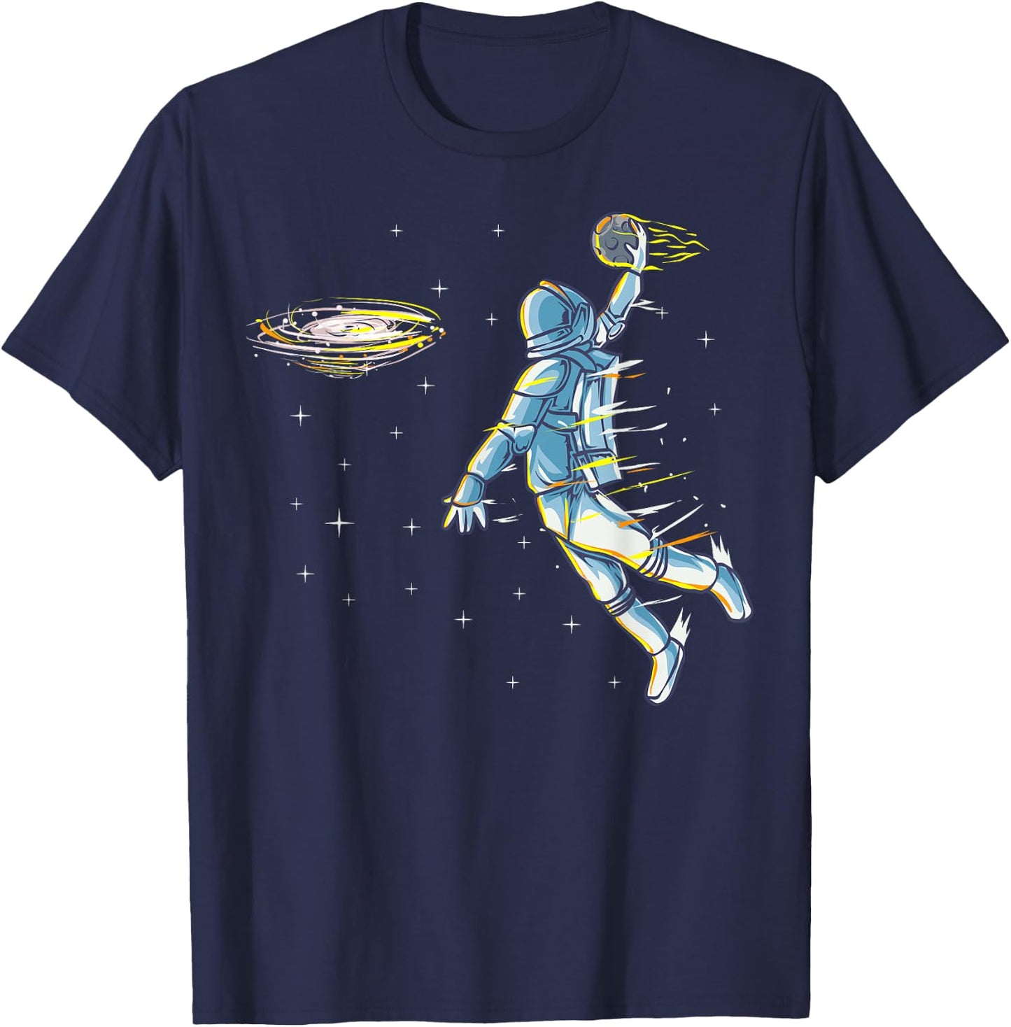 Basketball Space Astronaut Slam Dunk Jam Sports Humor T-Shirt - T-Shirt | Navy