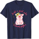 Just A Girl Who Loves Pigs Sunflower Cute Pig Lover T-Shirt - T-Shirt | Navy