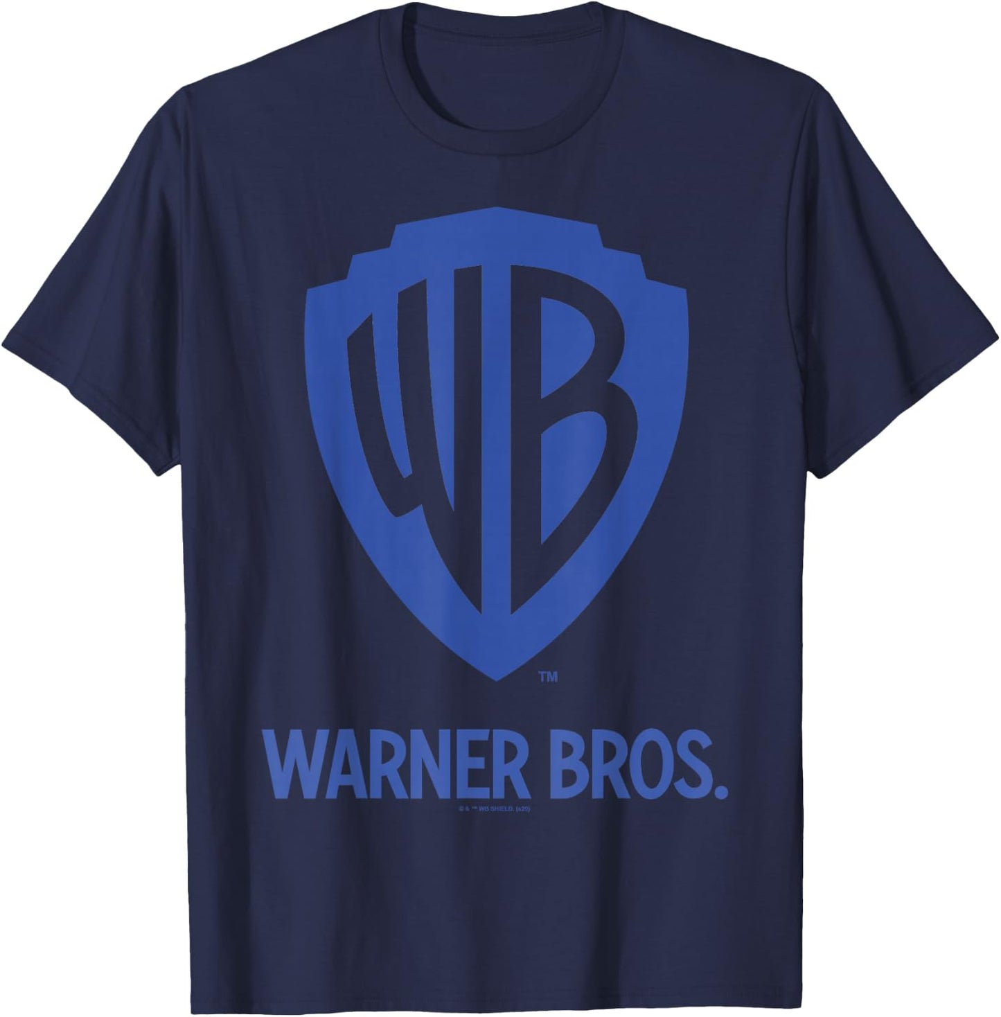 Warner Brothers WB Blue Logo Small T-Shirt - T-Shirt | Navy