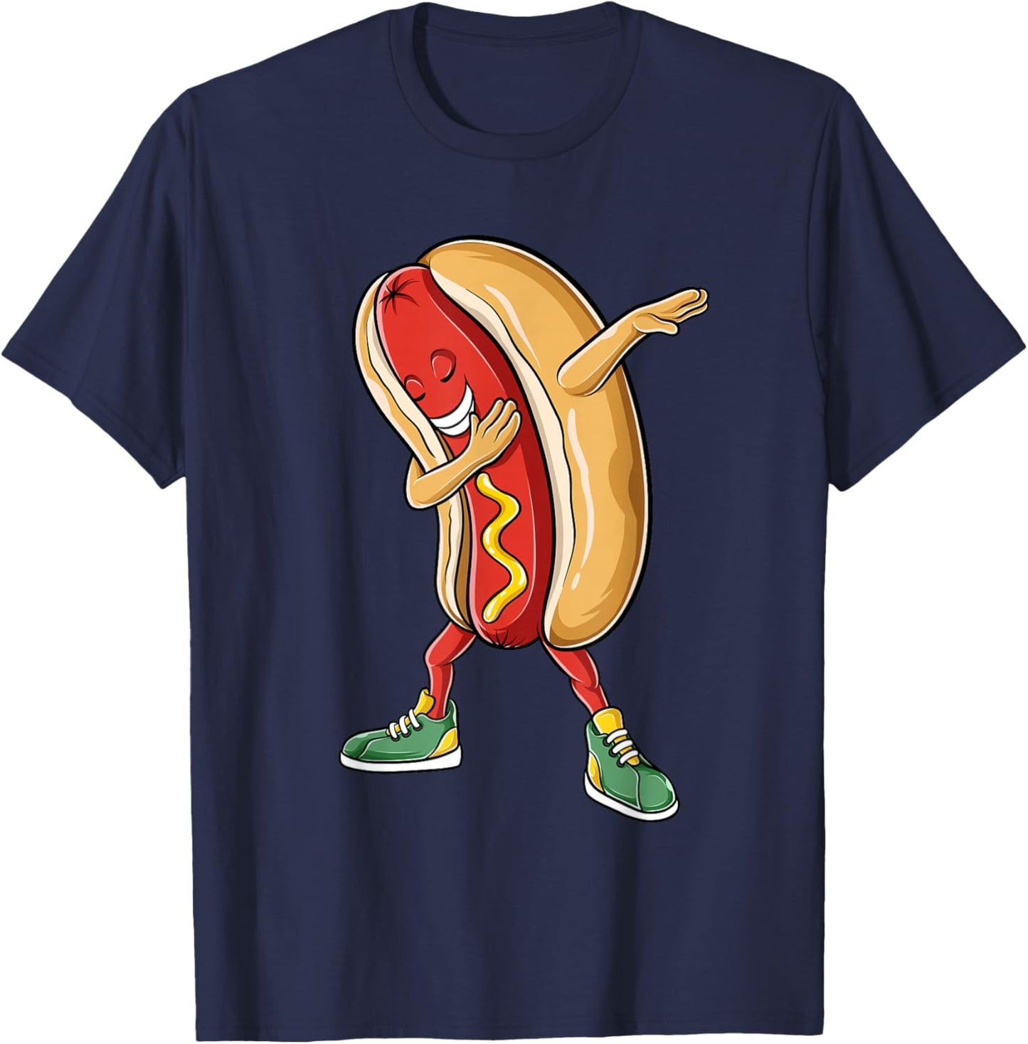 Dabbing Hotdog Cool Dab Dance Hotdog Lover Boys Girls Kids T-Shirt - T-Shirt | Navy