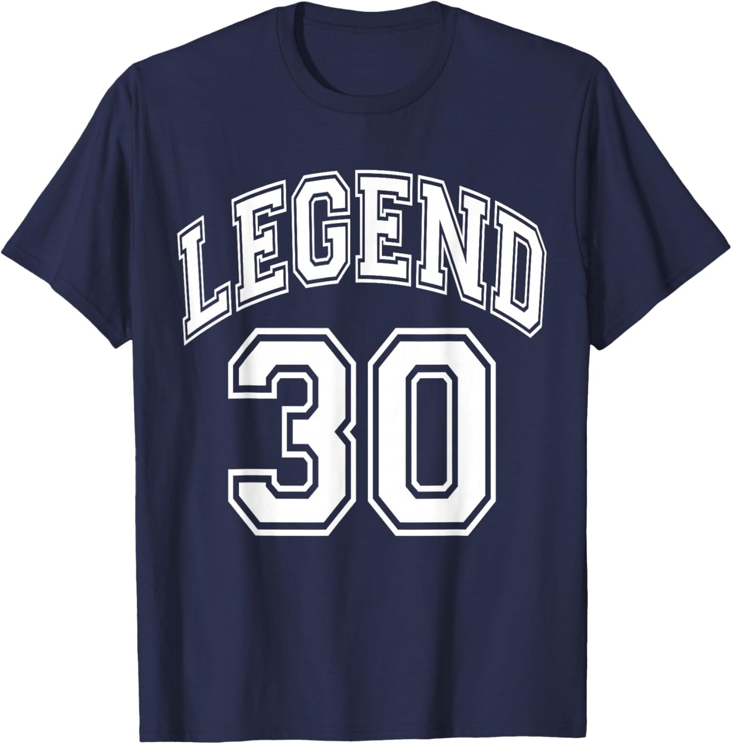 Legend 30 Number Varsity Team - 30th Birthday & 30 Years Old T-Shirt - T-Shirt | Navy
